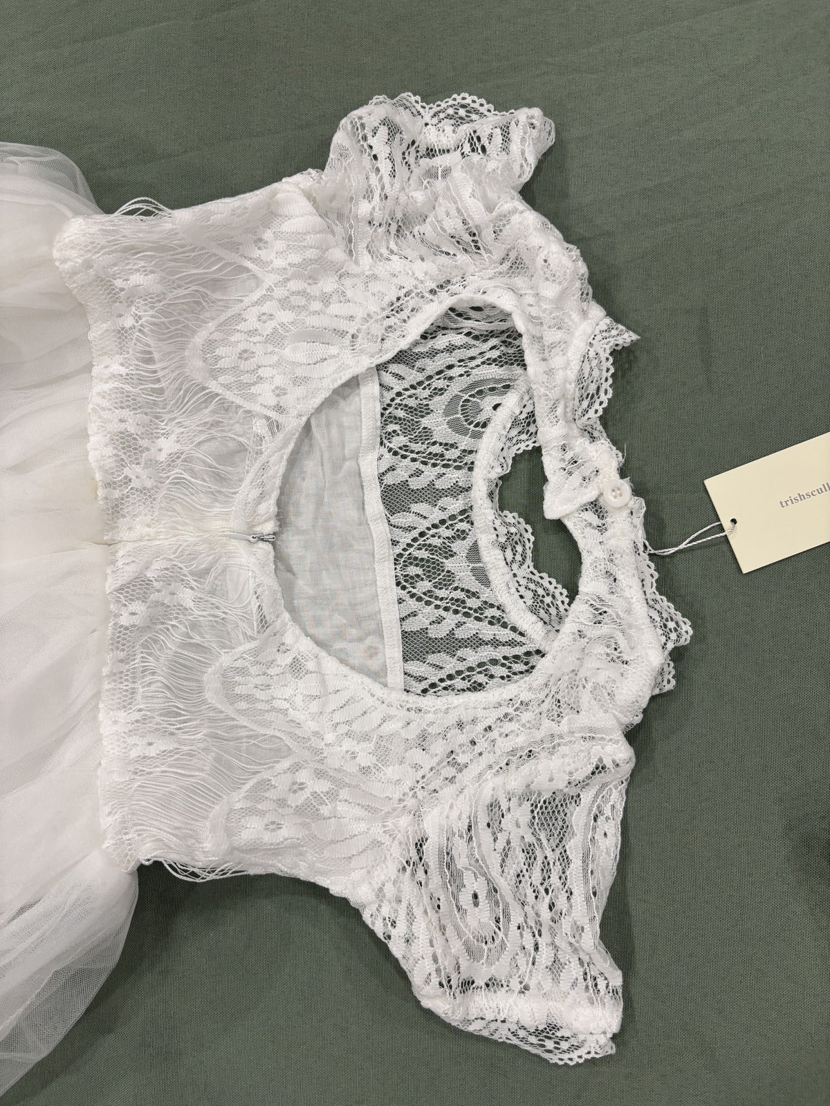 Trish Scully Child White Lace and Tulle Dress Size 10 Girls