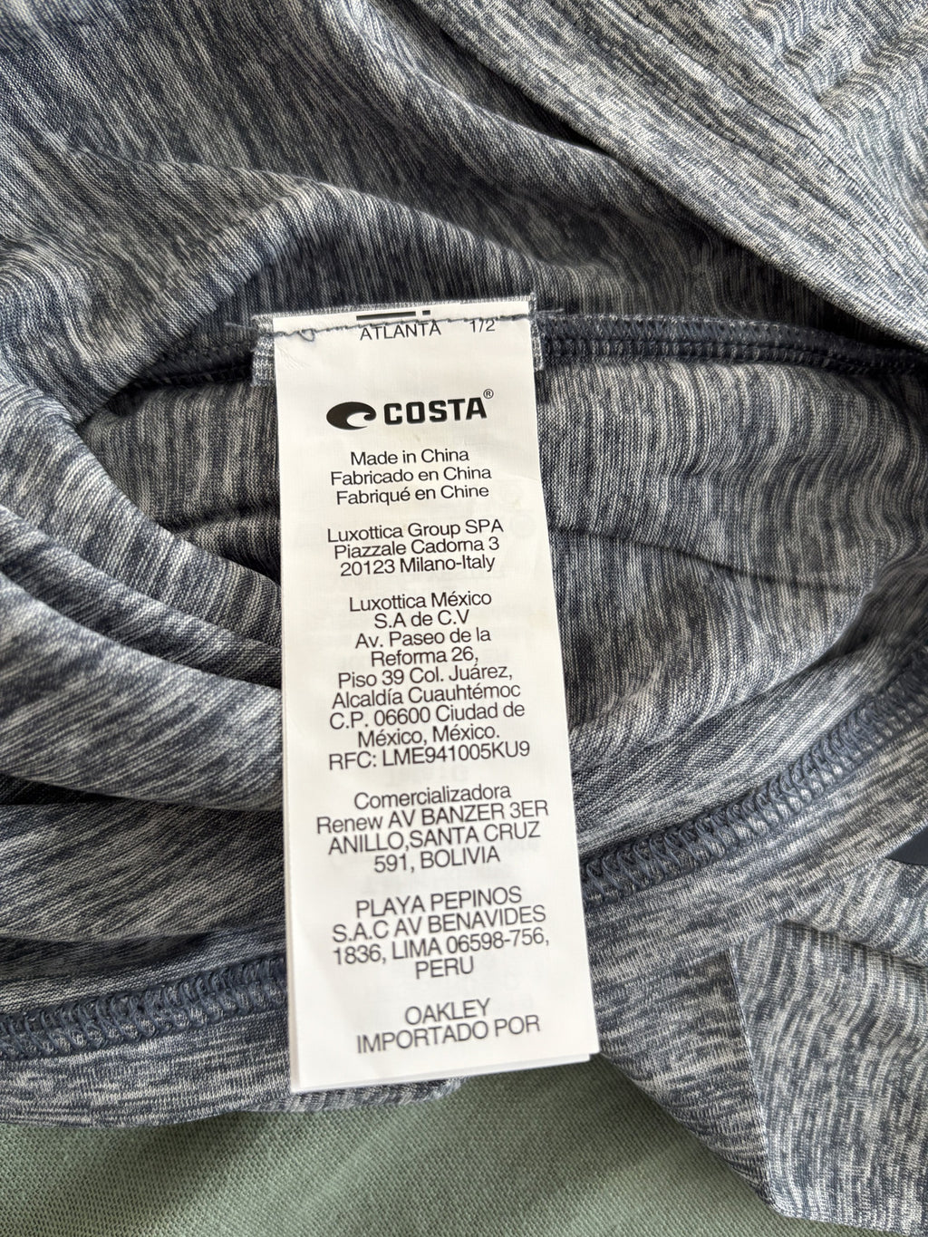 Costa Men's Gray Heather Hooded Long Sleeve Shirt Size M