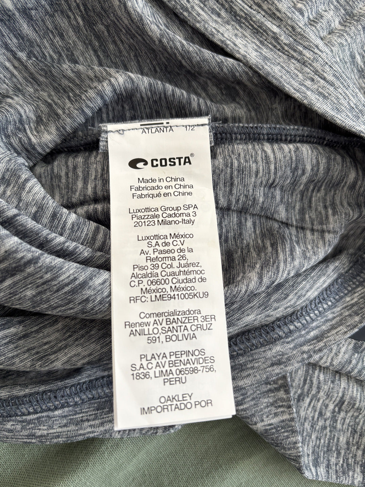 Costa Technical Hooded Long Sleeve Shirt Large Heather Gray