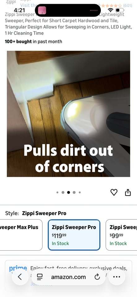 🧹 Zippi Sweeper Pro – Rechargeable TriBrush 360° Cleaning System