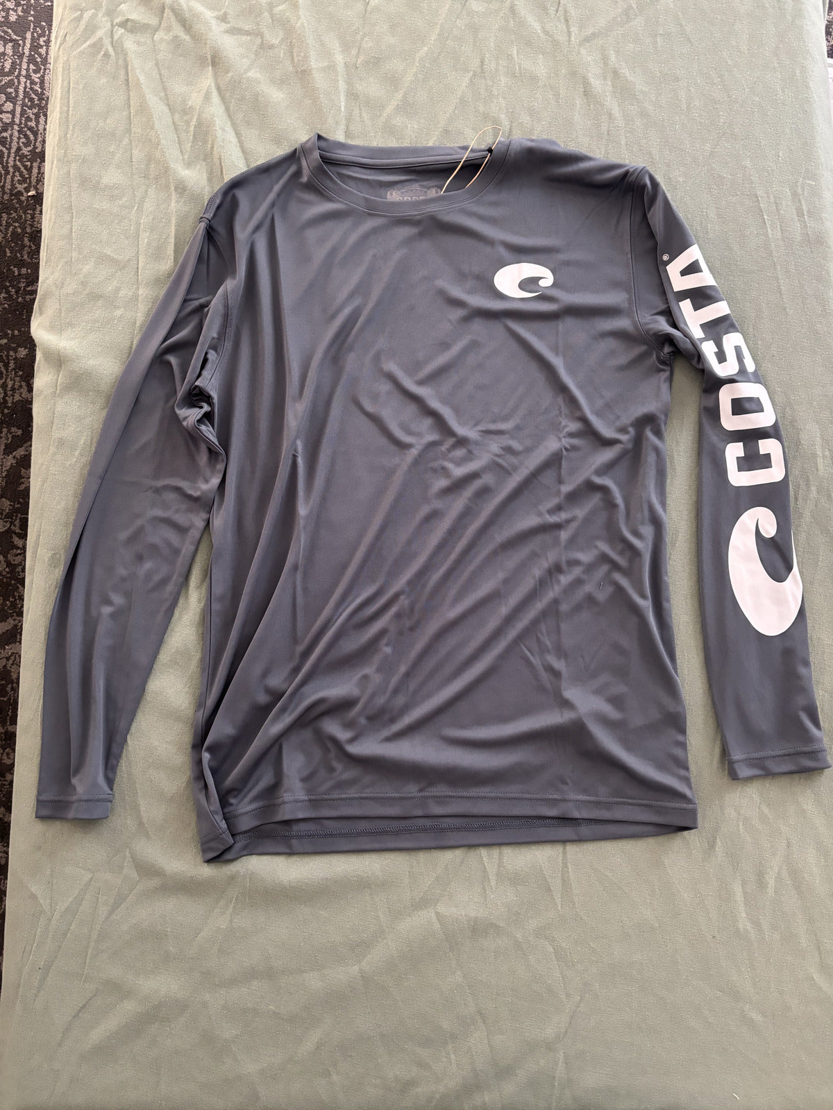 Costa Men's XL Technical Crew Long Sleeve Shirt Gray