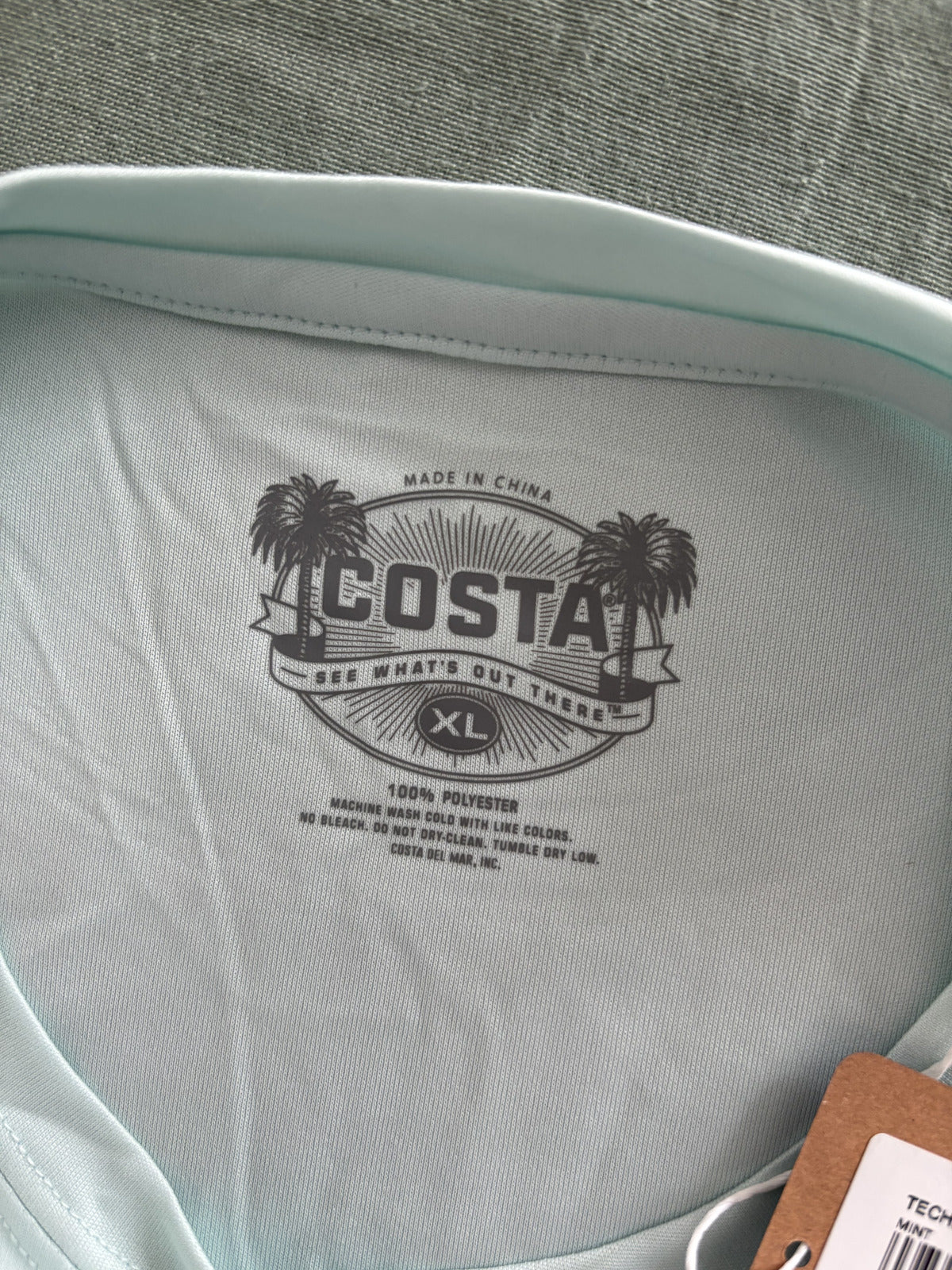 Costa Technical Crew Long Sleeve Shirt XL Light Green
