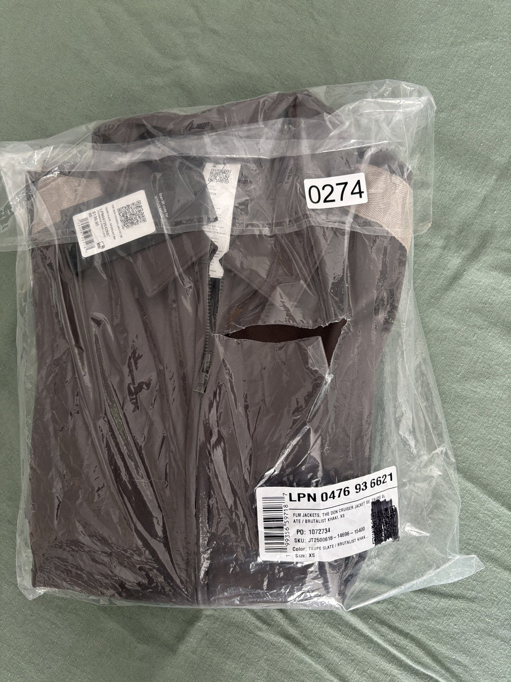 Men's Brown Track Jacket with Beige Stripes, Size XS