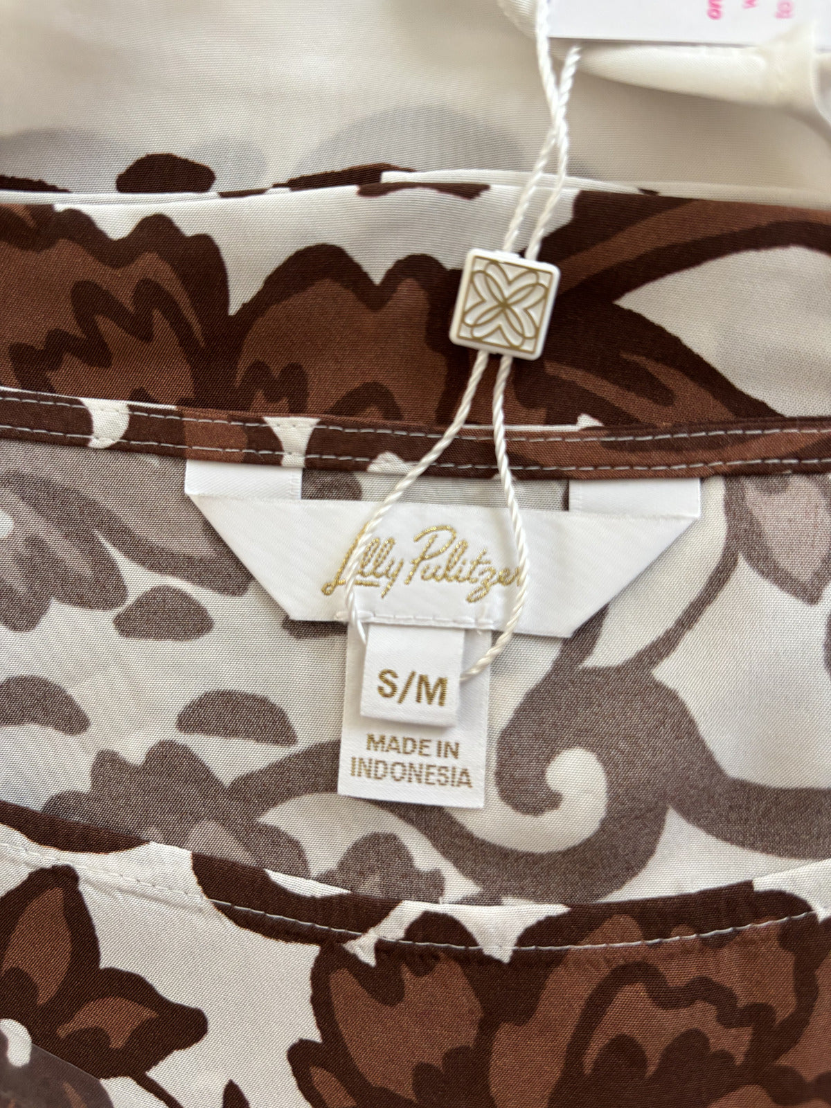 Lilly Pulitzer Britina Tunic Brown Floral Print Size S/M
