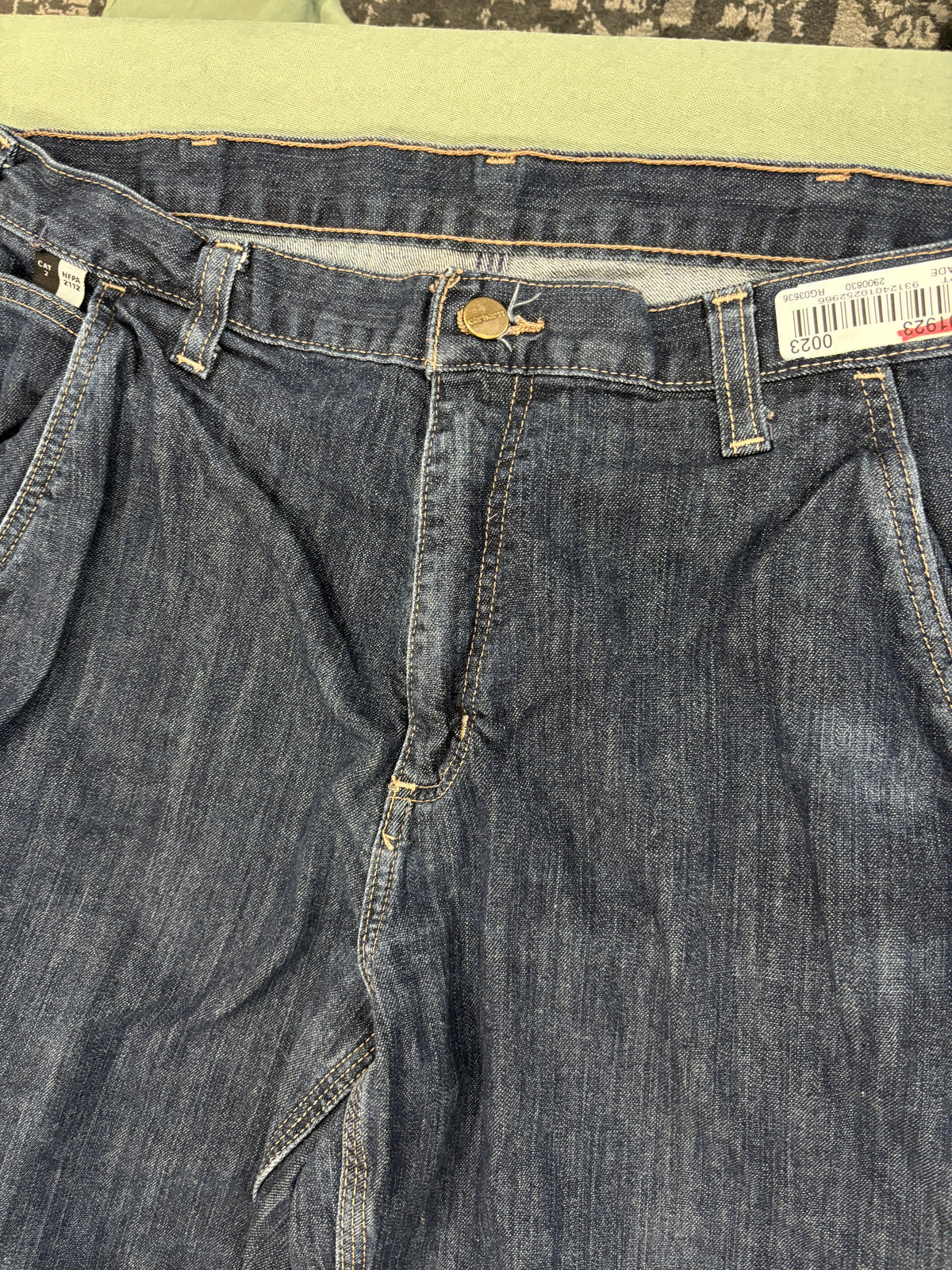 Carhartt FR Men's Denim Work Jeans Size 36x36 Dark Blue