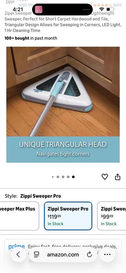 🧹 Zippi Sweeper Pro – Rechargeable TriBrush 360° Cleaning System