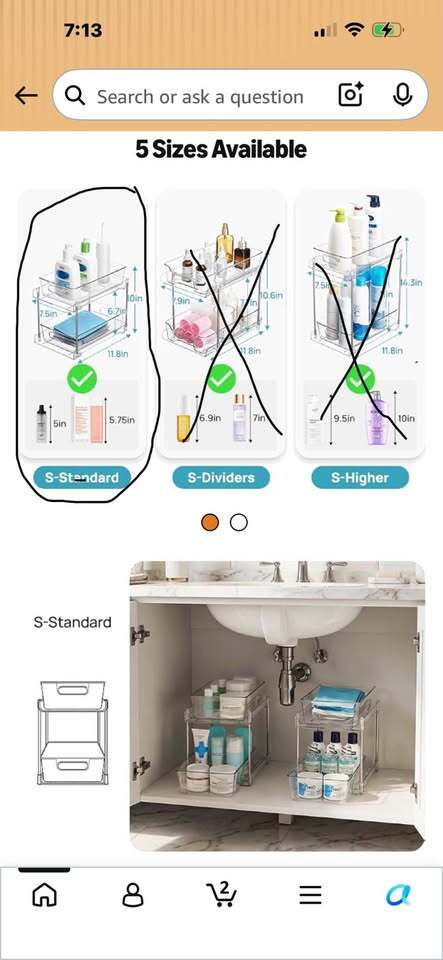 S-Standard Bathroom Cabinet Organizer Rack