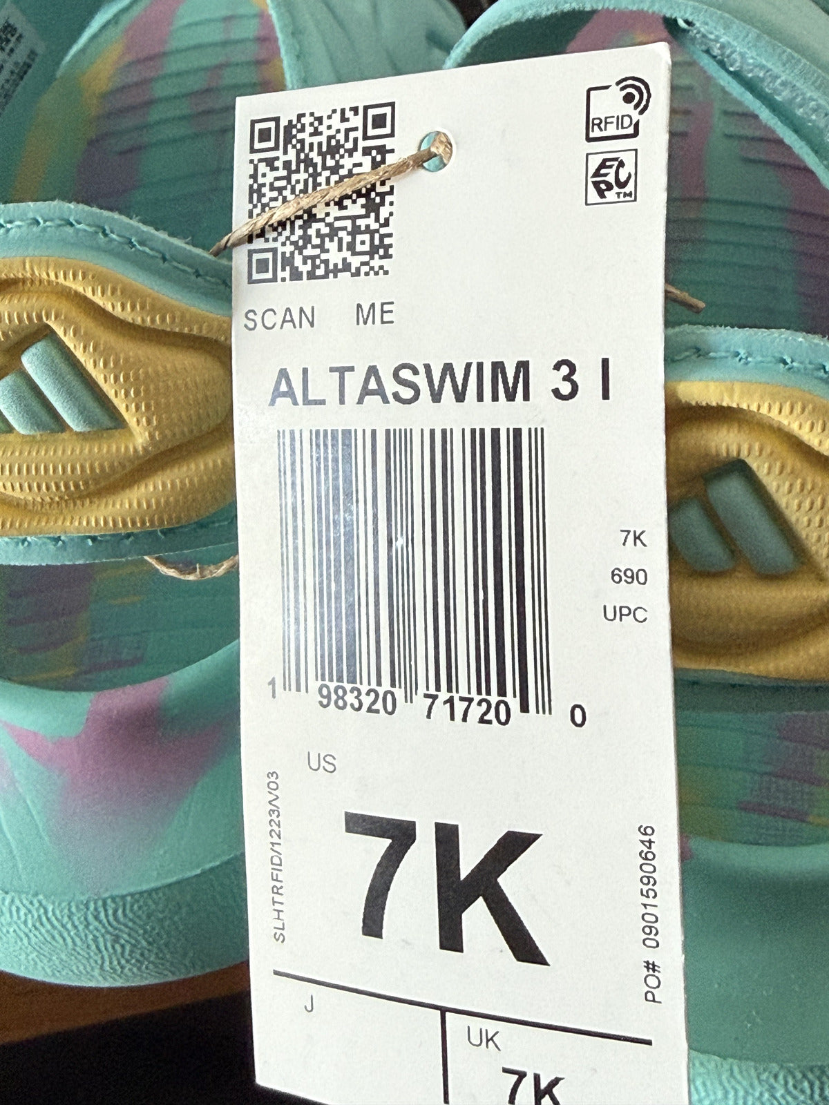 Adidas Altaswim 3I Kids Sandals Size 7K NWT - Aqua Tie-Dye