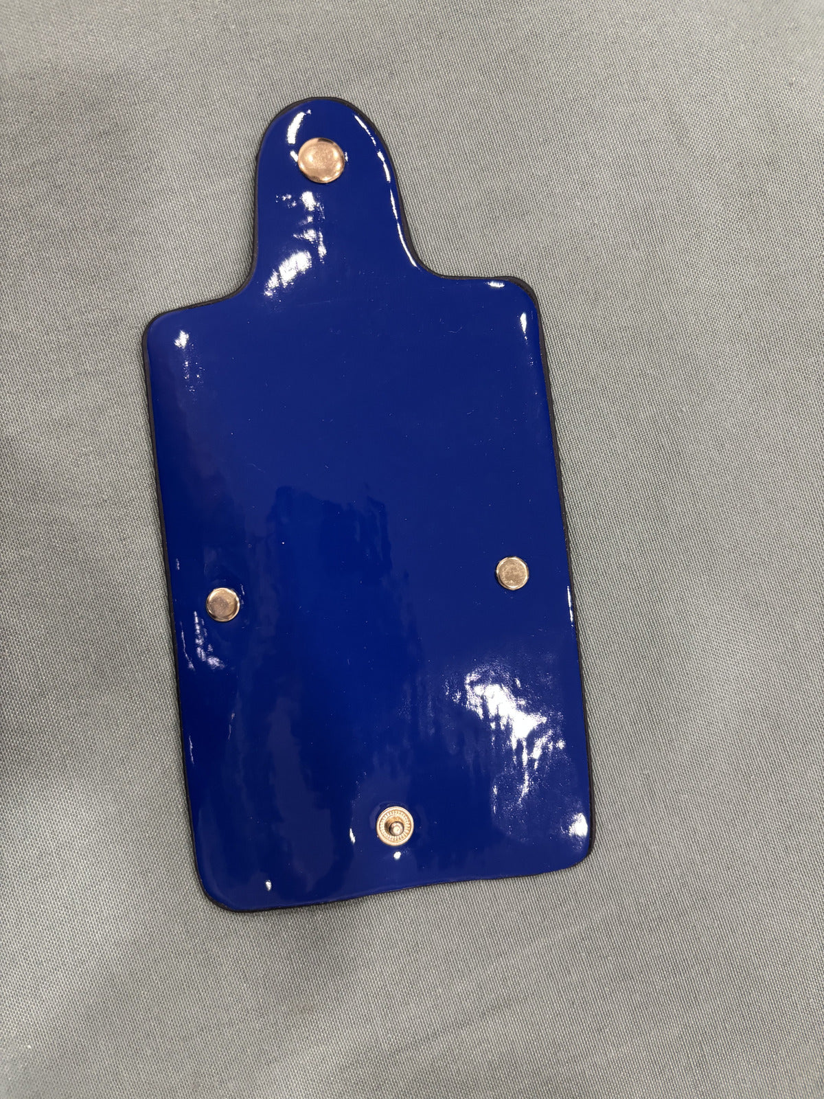 Blue Patent Leather Snake Pattern Handbag