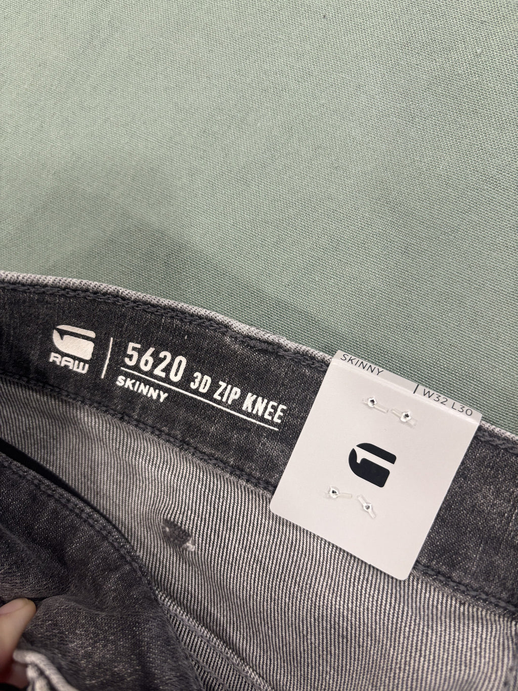 G-Star Raw 5620 3D Zip Knee Skinny Jeans in Faded Black Grey
