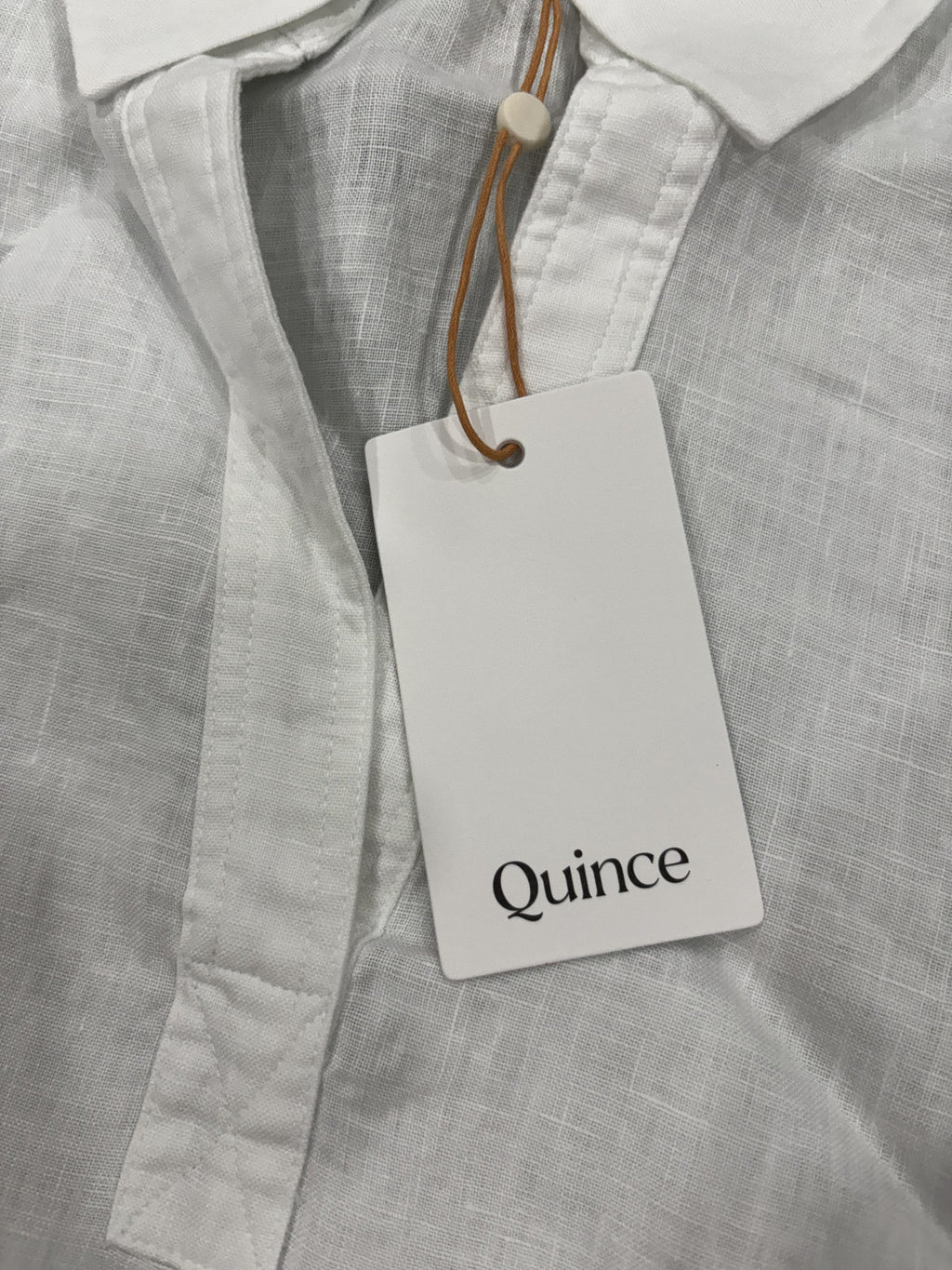 Quince White 100% Linen Polo Shirt M NWT