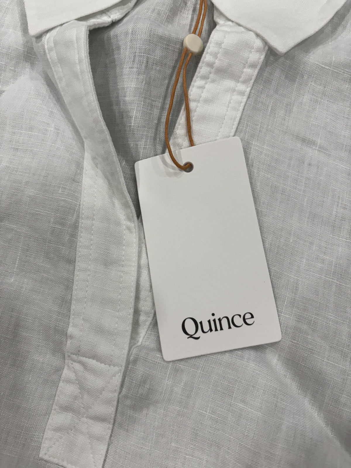 Quince White 100% Linen Polo Shirt M NWT