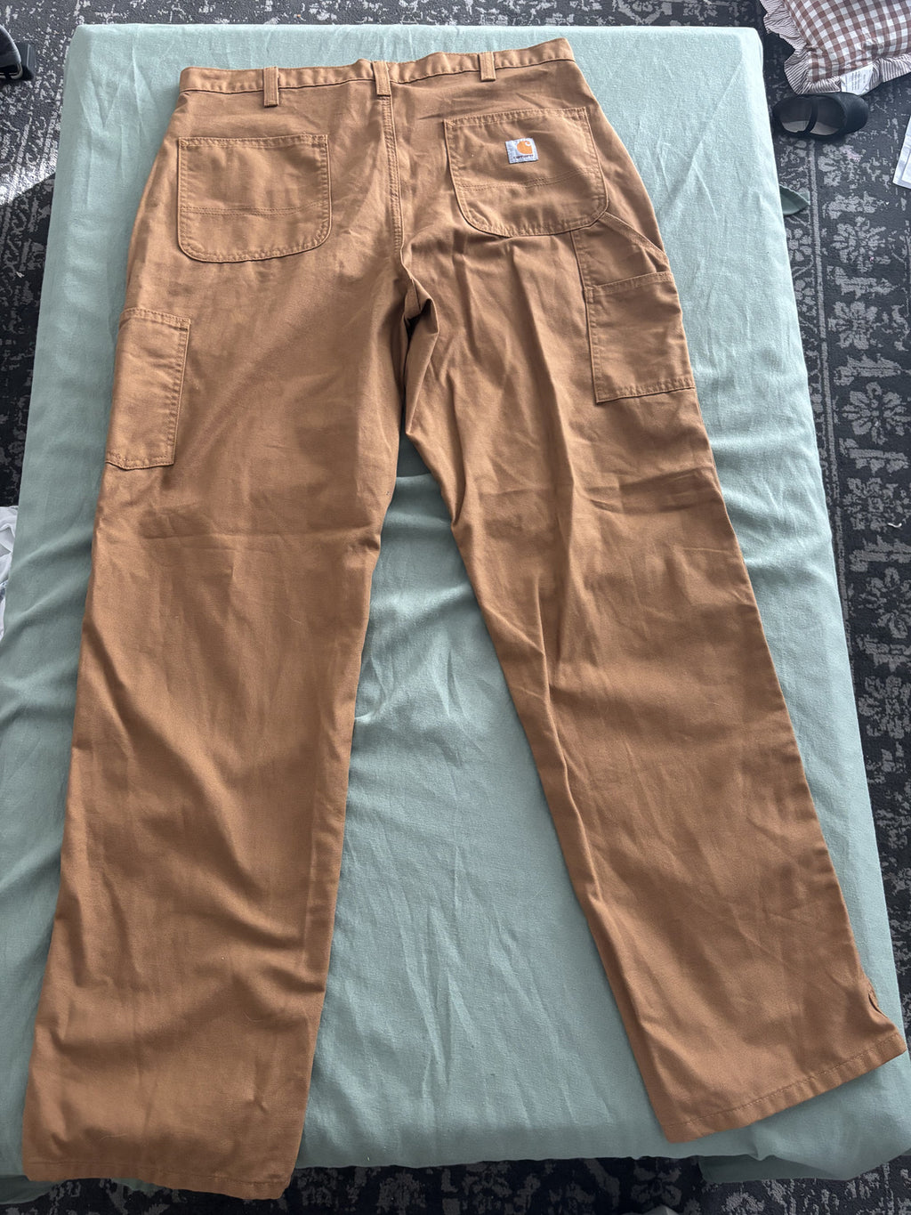 Carhartt Dungaree Fit Work Pants 36x34 Brown Heavy Duty