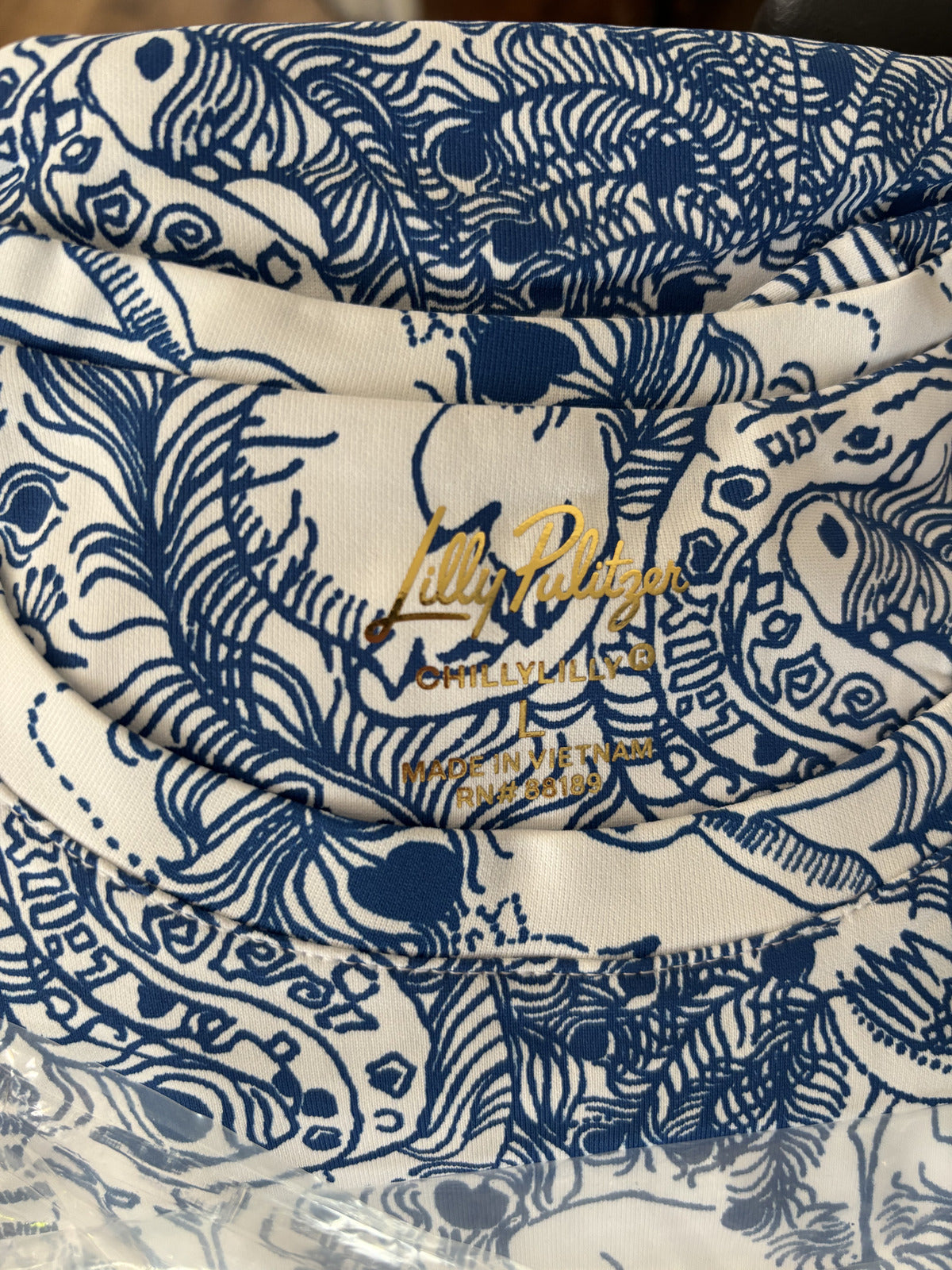 Lilly Pulitzer Blue and White Maxi Dress - Large