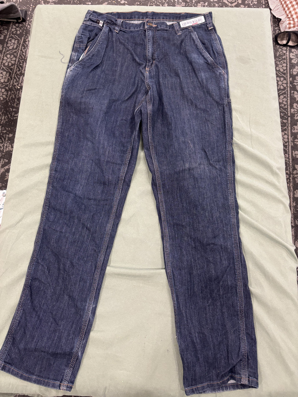 Carhartt FR Men's Denim Work Jeans Size 36x36 Dark Blue