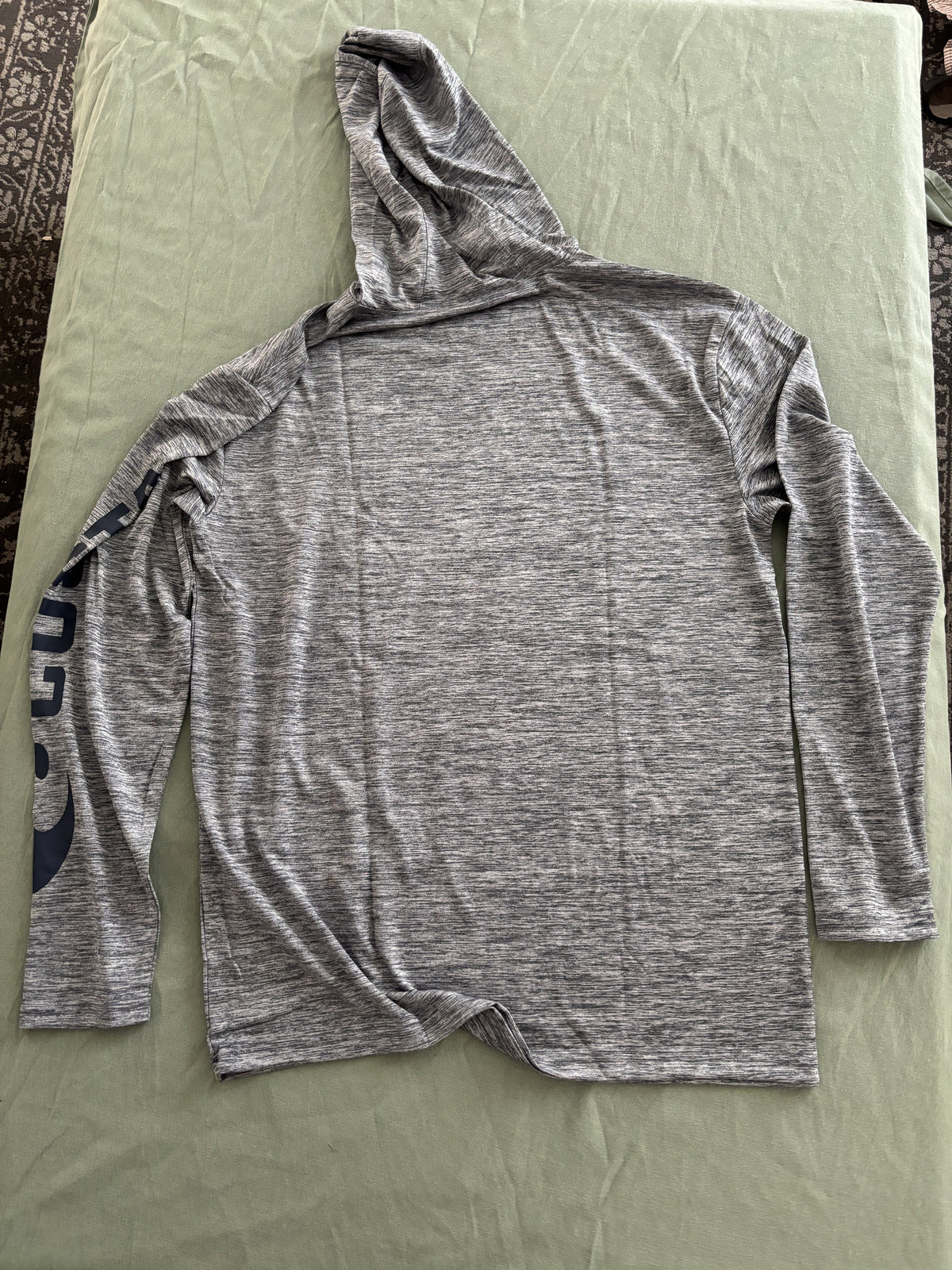 Costa Technical Hooded Long Sleeve Shirt Large Heather Gray