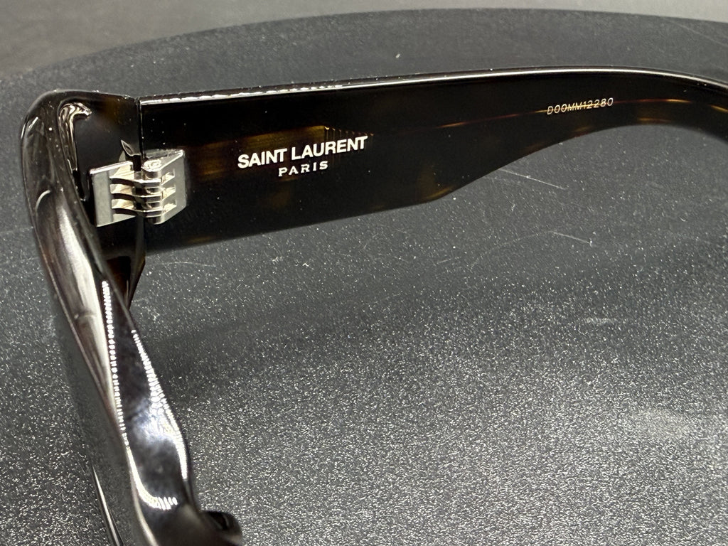 Saint Laurent Paris Tortoise Rectangular Sunglasses