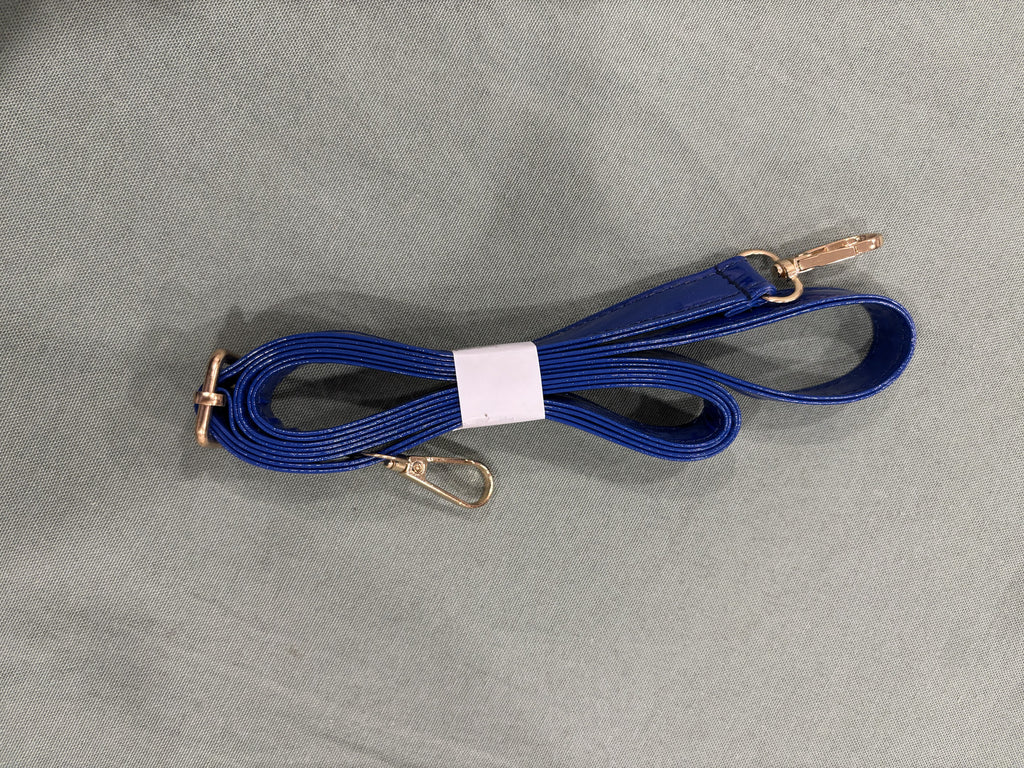 Blue Patent Leather Snake Pattern Handbag