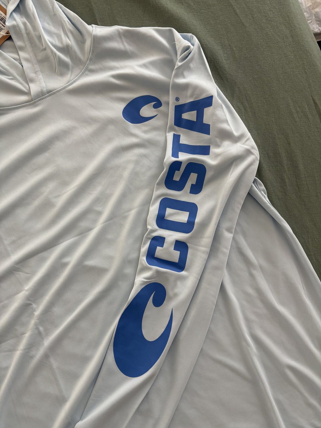 Costa Technical Hooded Long Sleeve Shirt XL Arctic Blue UV