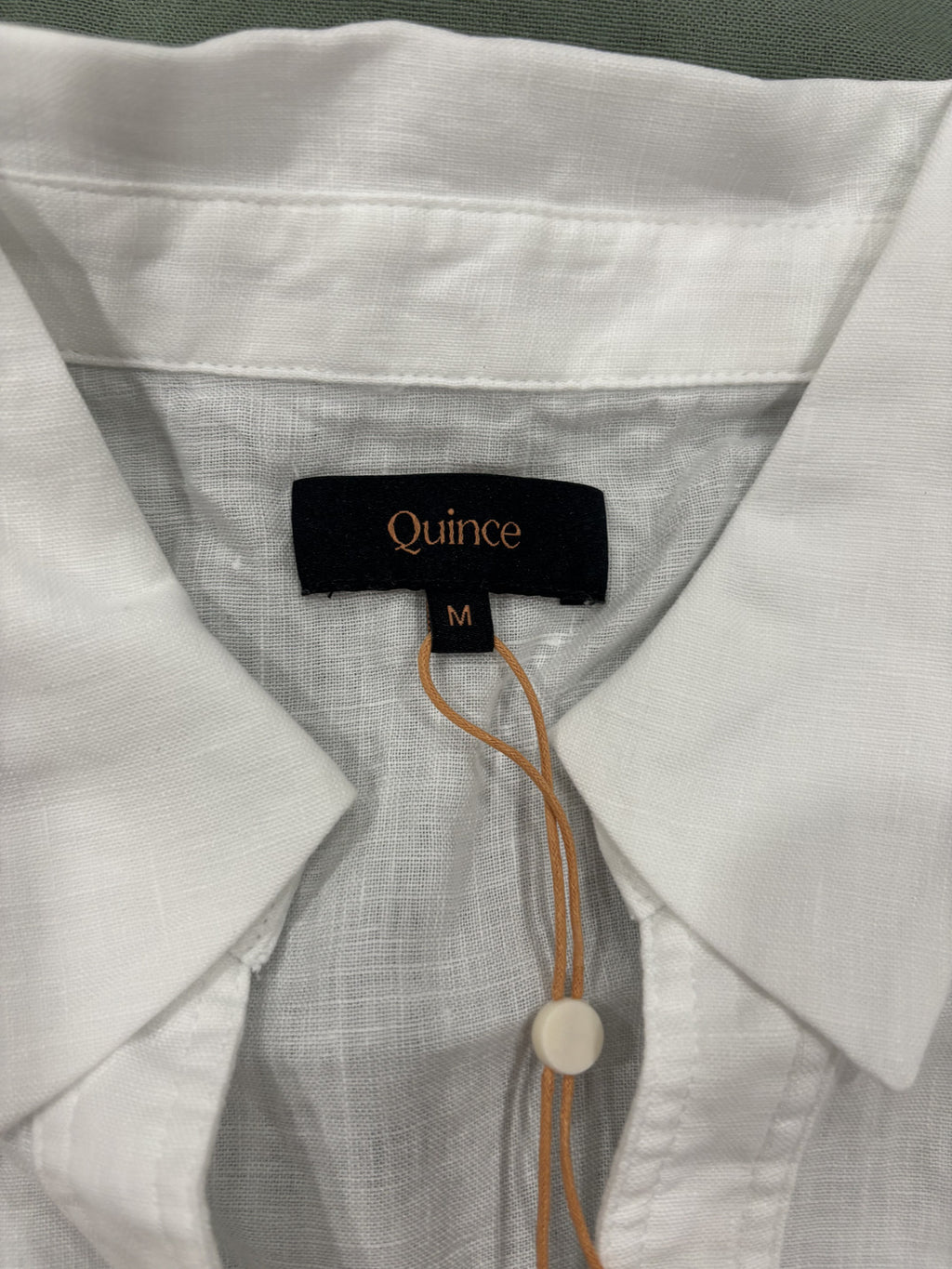 Quince White 100% Linen Polo Shirt M NWT