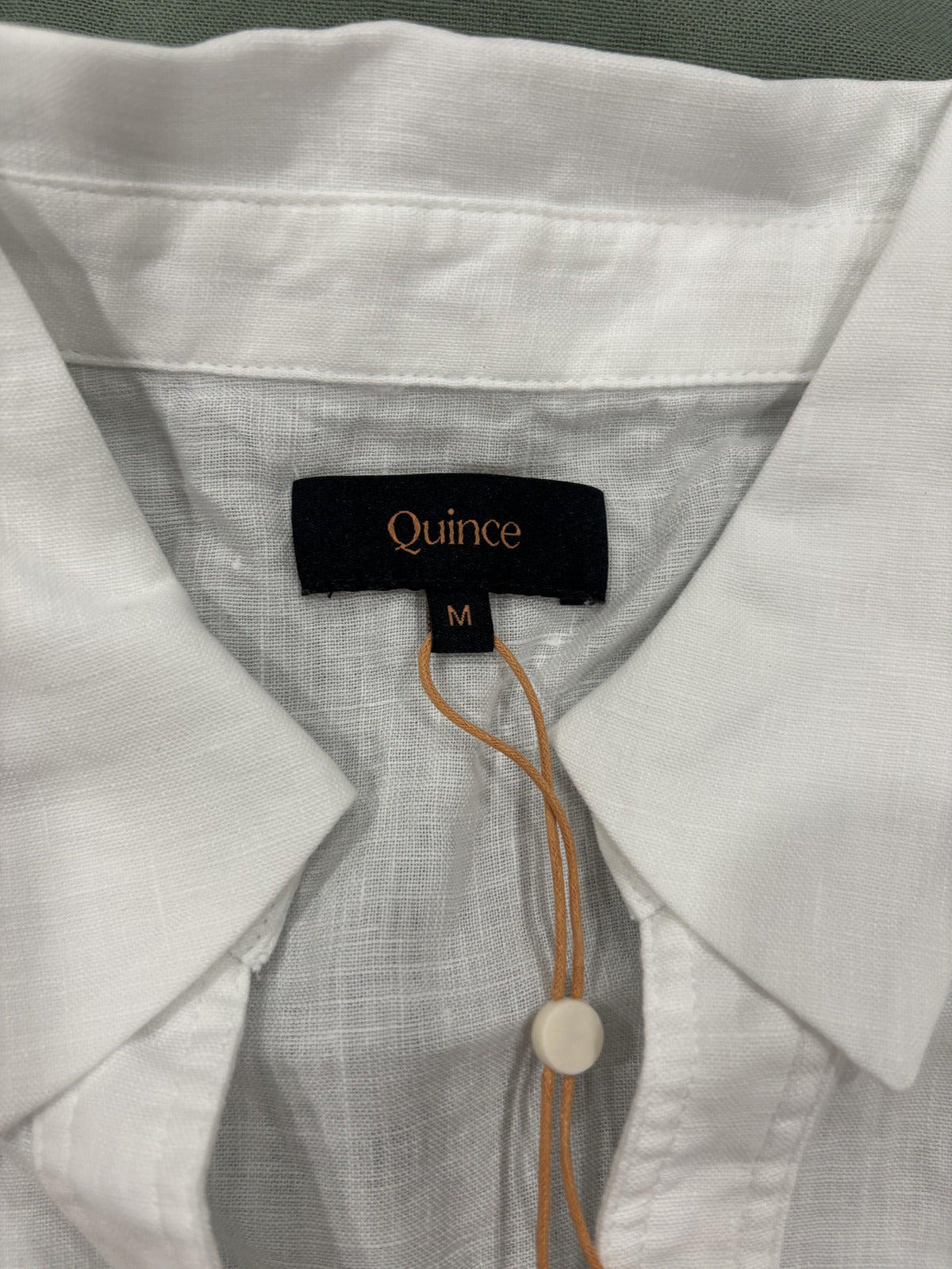 Quince White 100% Linen Polo Shirt M NWT