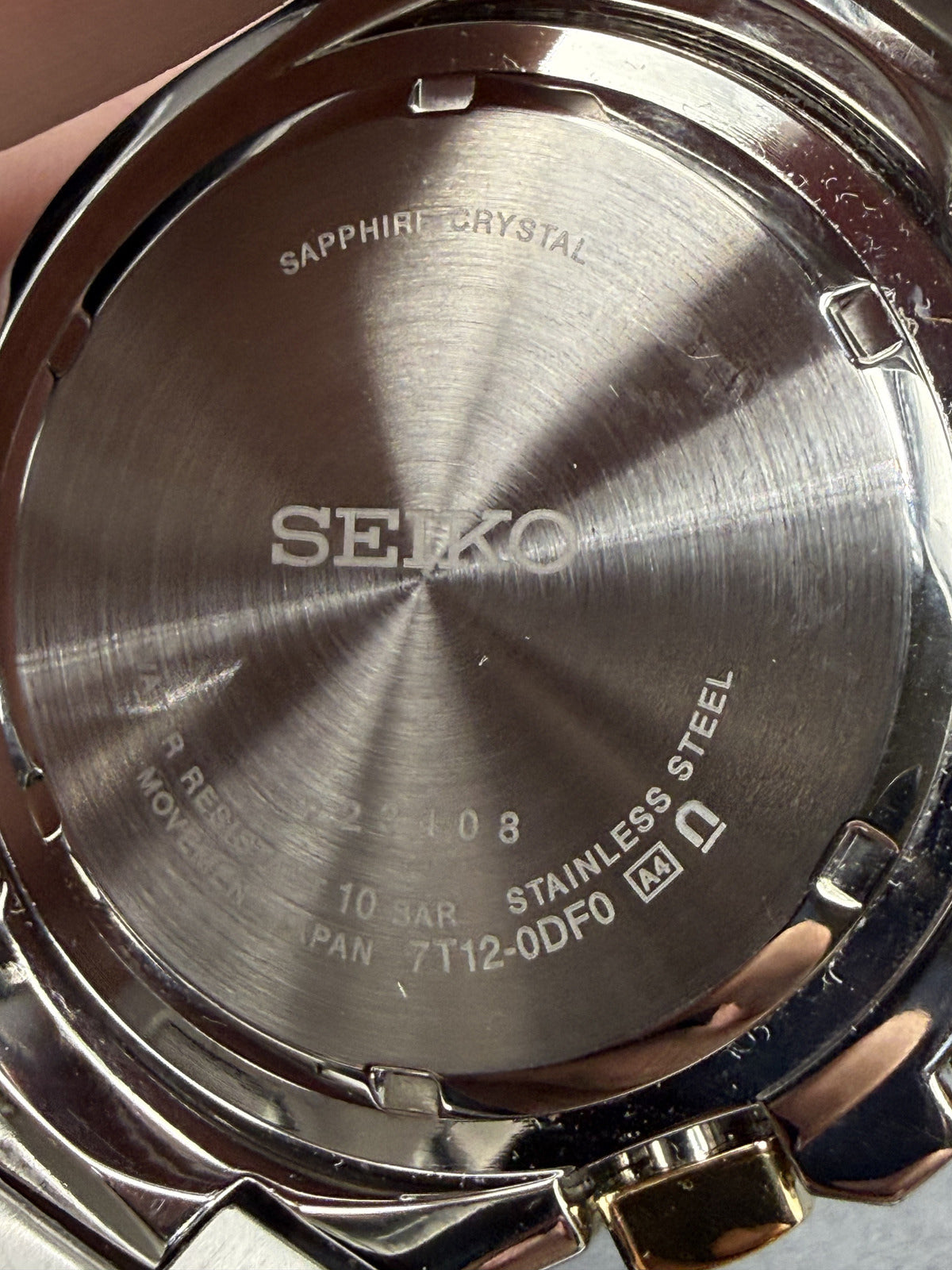 Seiko Coutura Chronograph Two‑Tone Stainless Watch 7T12‑0DF0 — Sapphire Crystal