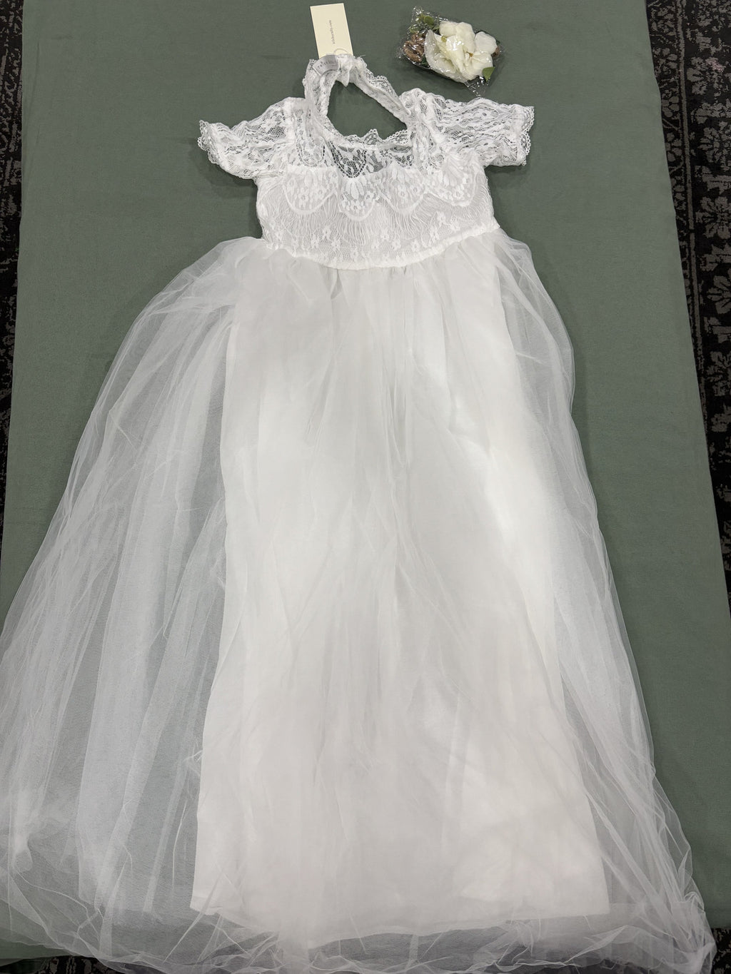 Trish Scully Child White Lace and Tulle Dress Size 10 Girls