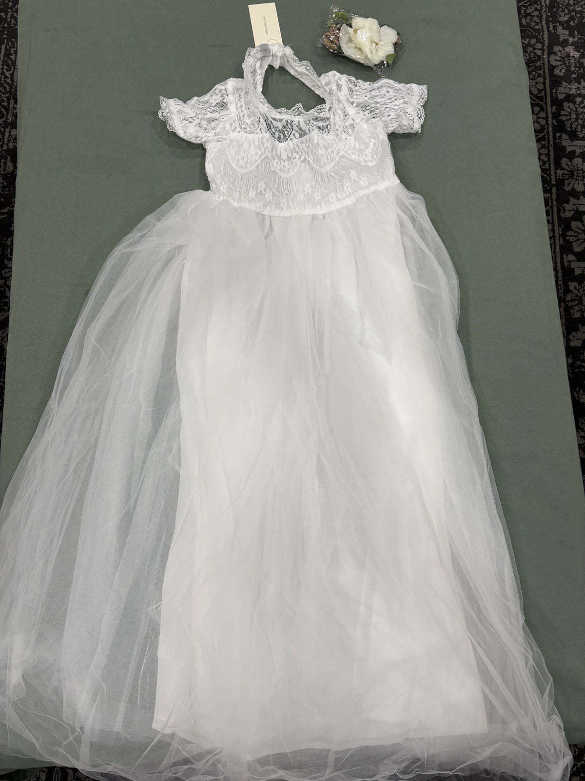 Trish Scully Child White Lace and Tulle Dress Size 10 Girls