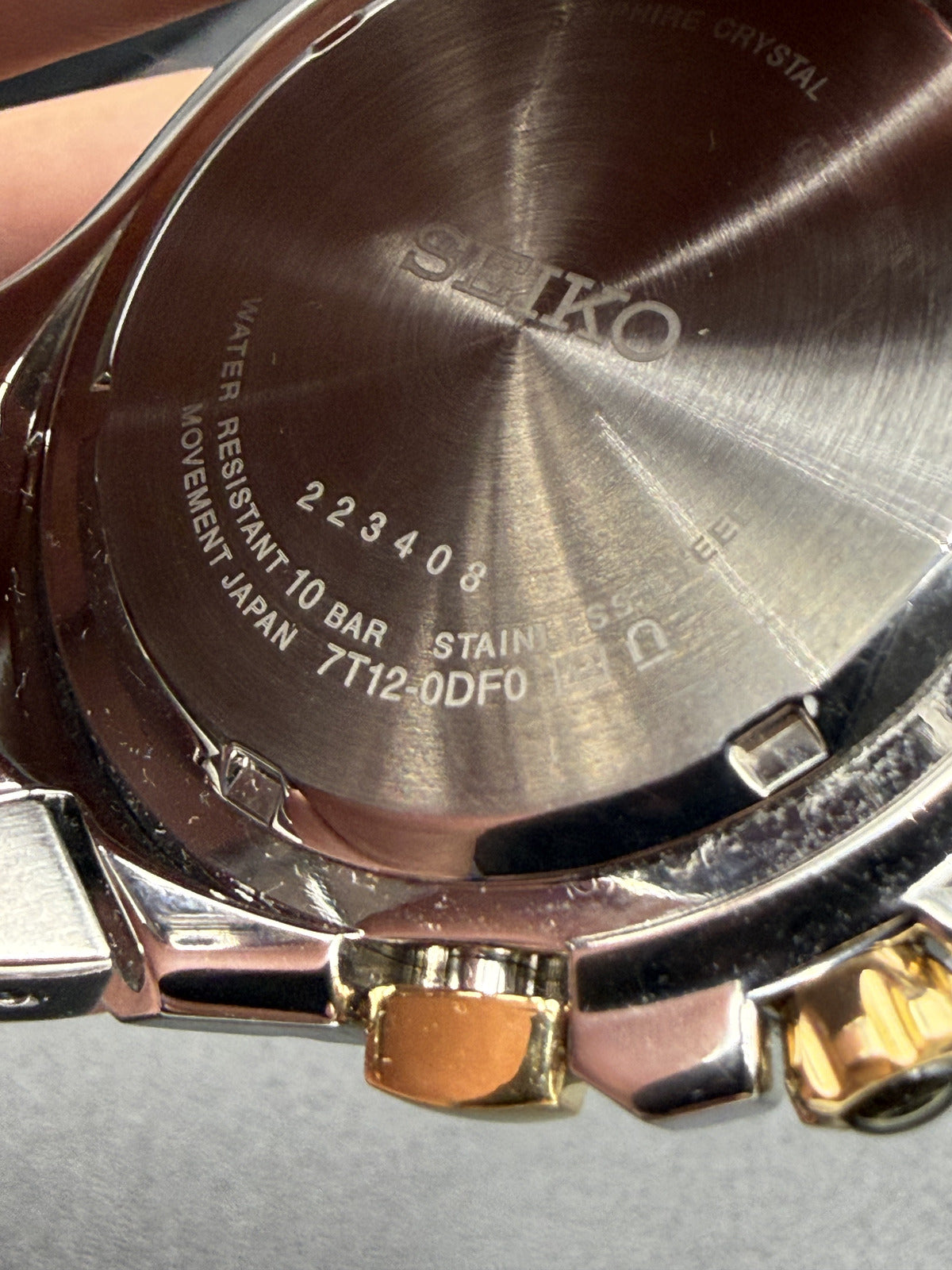 Seiko Coutura Chronograph Two‑Tone Stainless Watch 7T12‑0DF0 — Sapphire Crystal