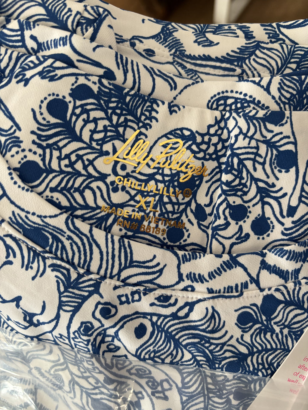 Lilly Pulitzer Blue and White Maxi Dress - XL