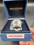 True Religion Men's Stainless Steel Chronograph Wristwatch with Denim Box