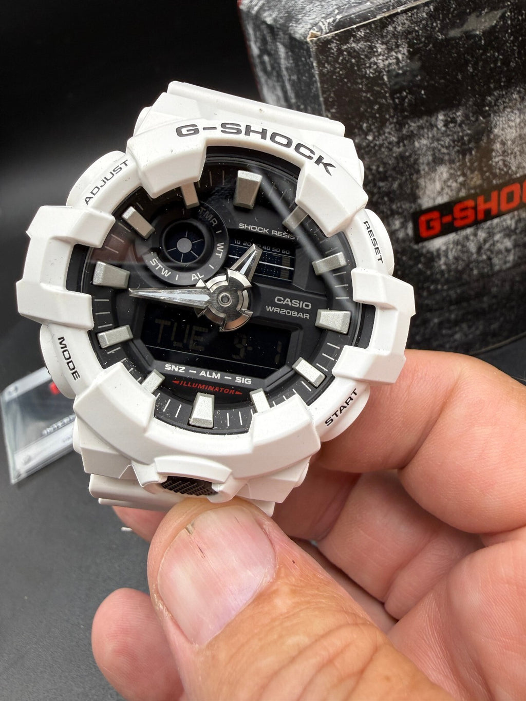 Casio G-Shock white analog-digital watch