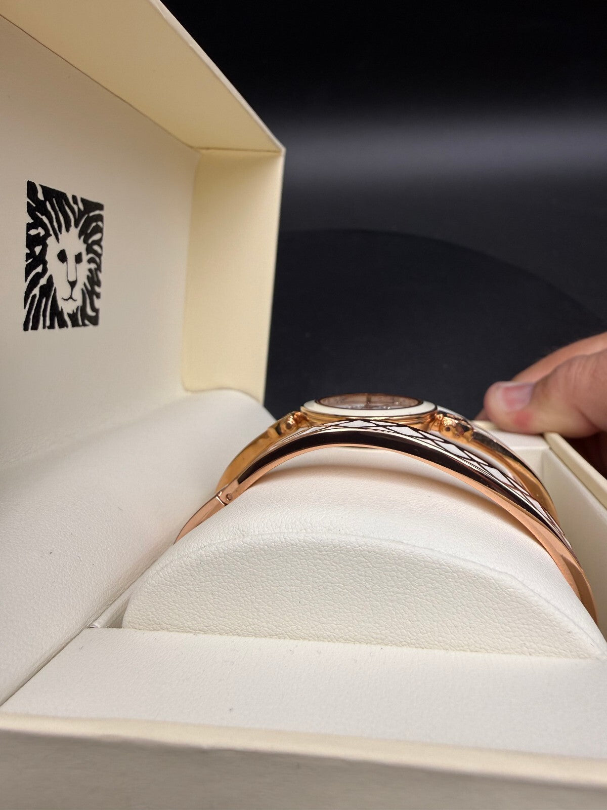 Anne Klein Rose Gold Watch & 2 Bracelet Set w/ Box
