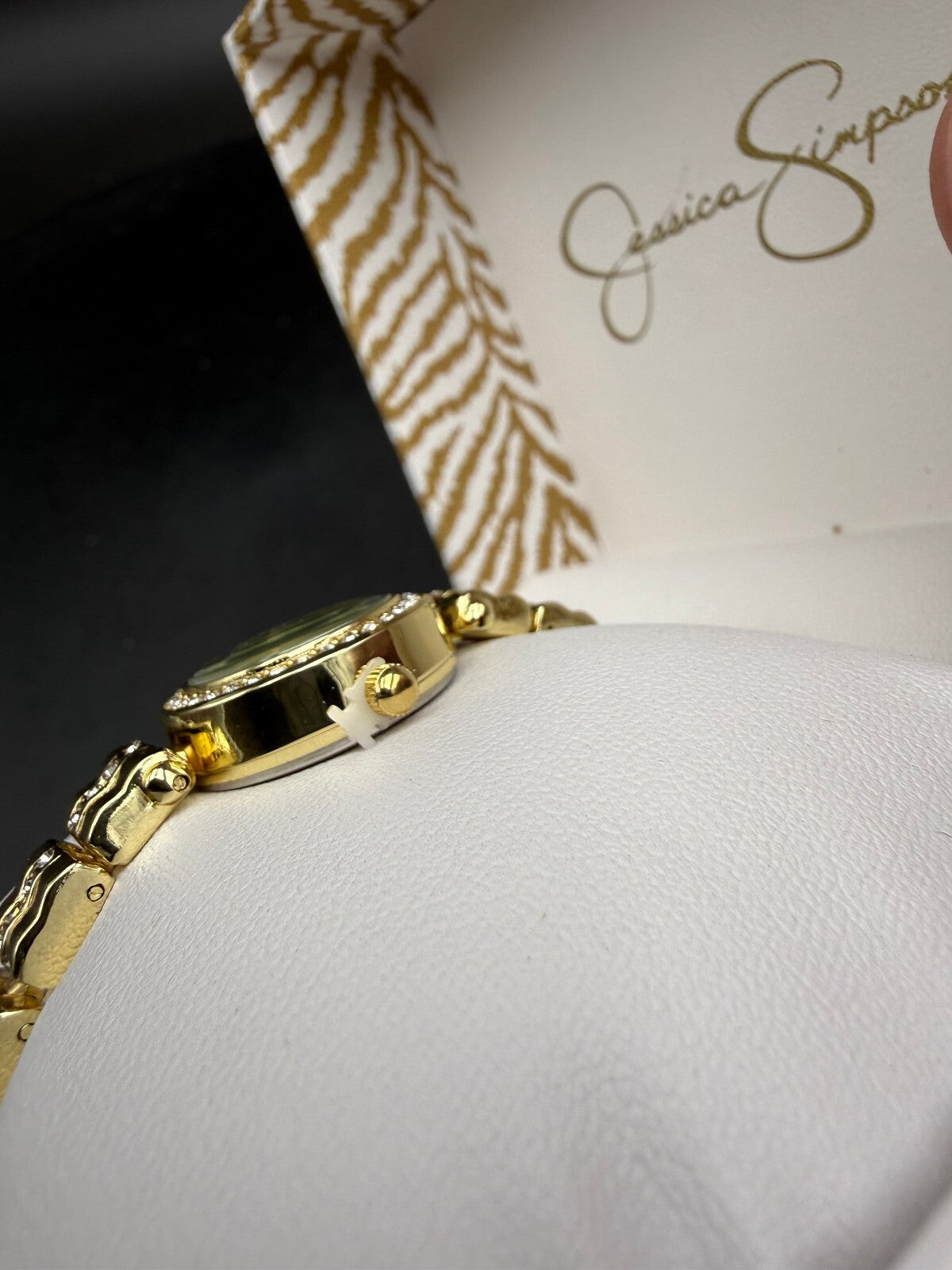 Jessica Simpson gold-tone watch green dial