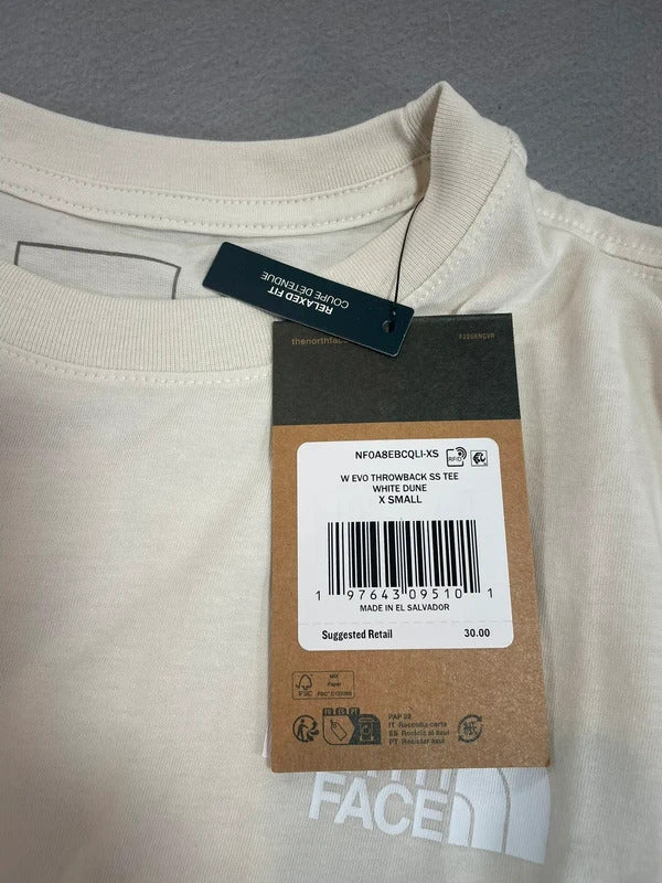The North Face Women's Throwback SS Tee White Dune X-Small