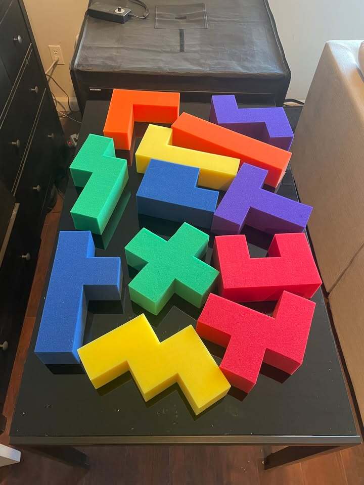 Colorful Foam Tetris Puzzle Blocks Set