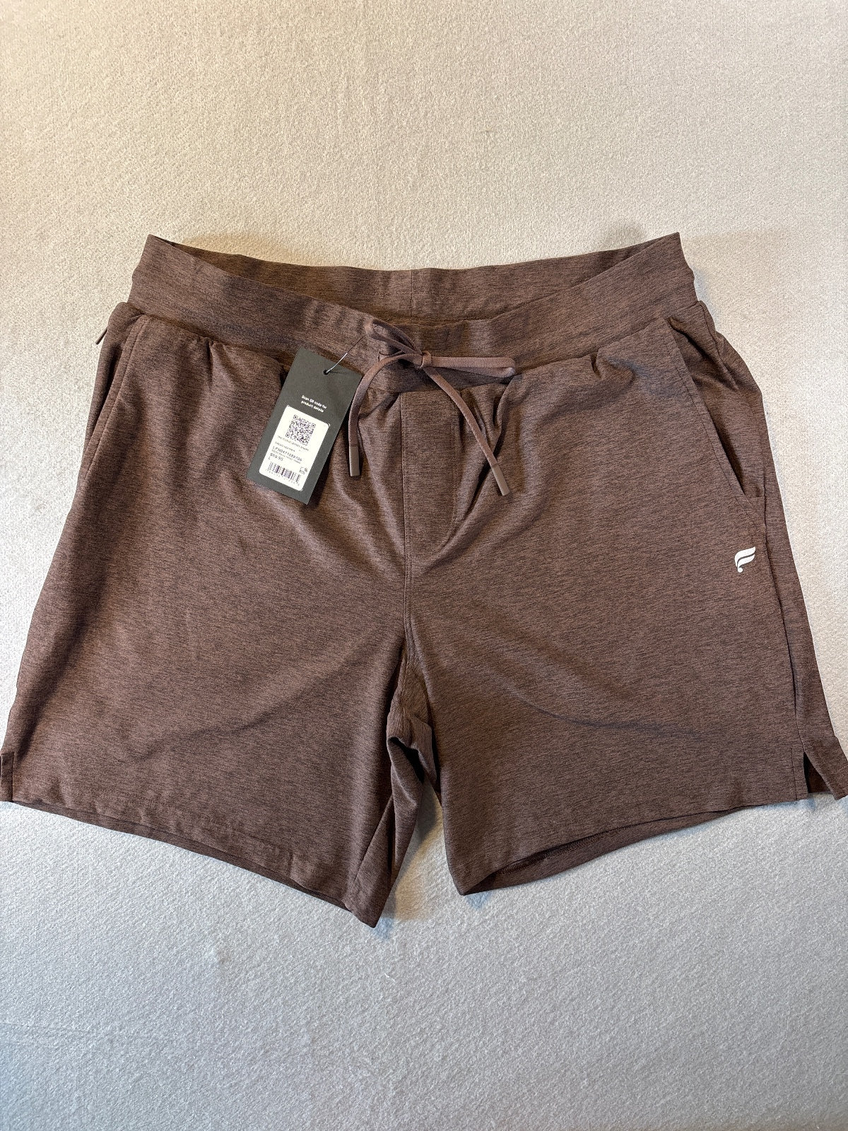 Fabletics The Cloud Jersey Shorts in Cacao Heather, Size L
