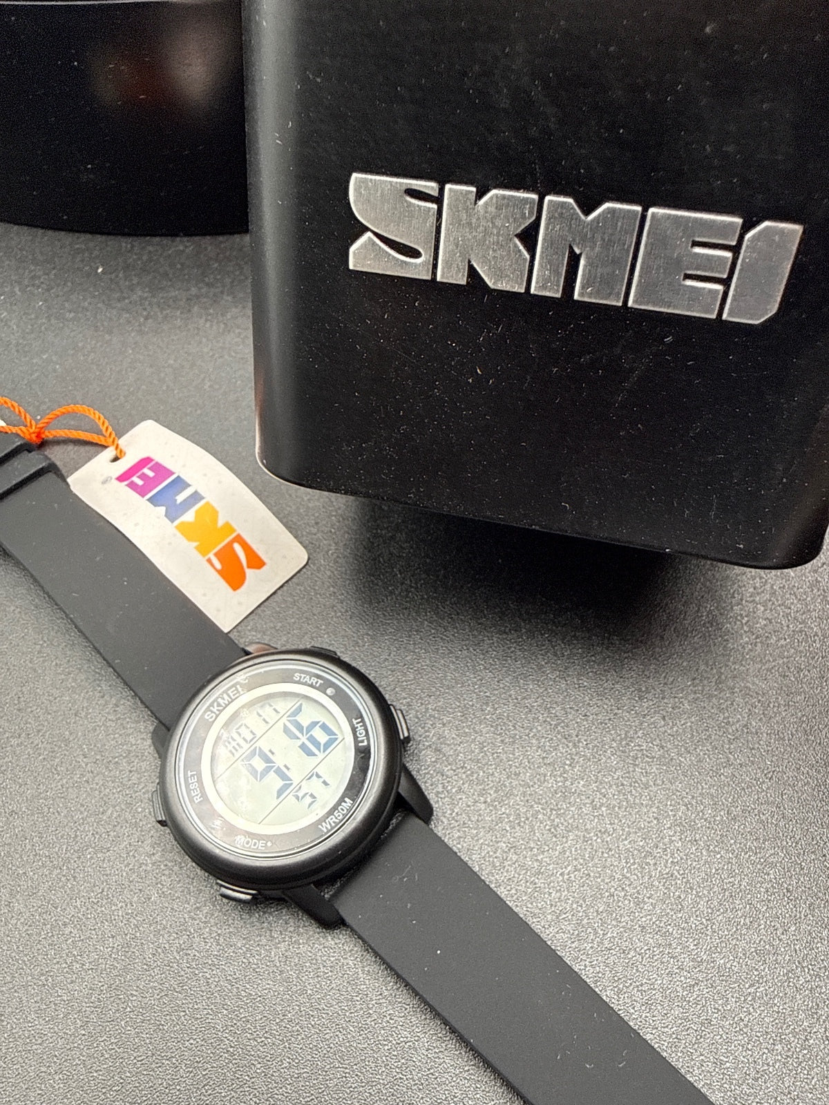 SKMEI Digital Black Wristwatch with Water Resistant 5ATM