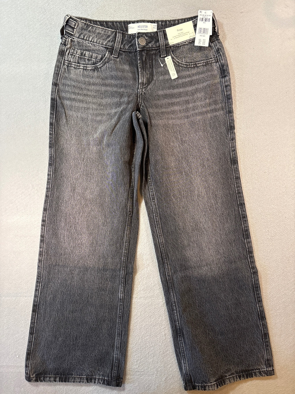 Hollister Low-Rise Baggy Jeans with Adjustable Waistband, W