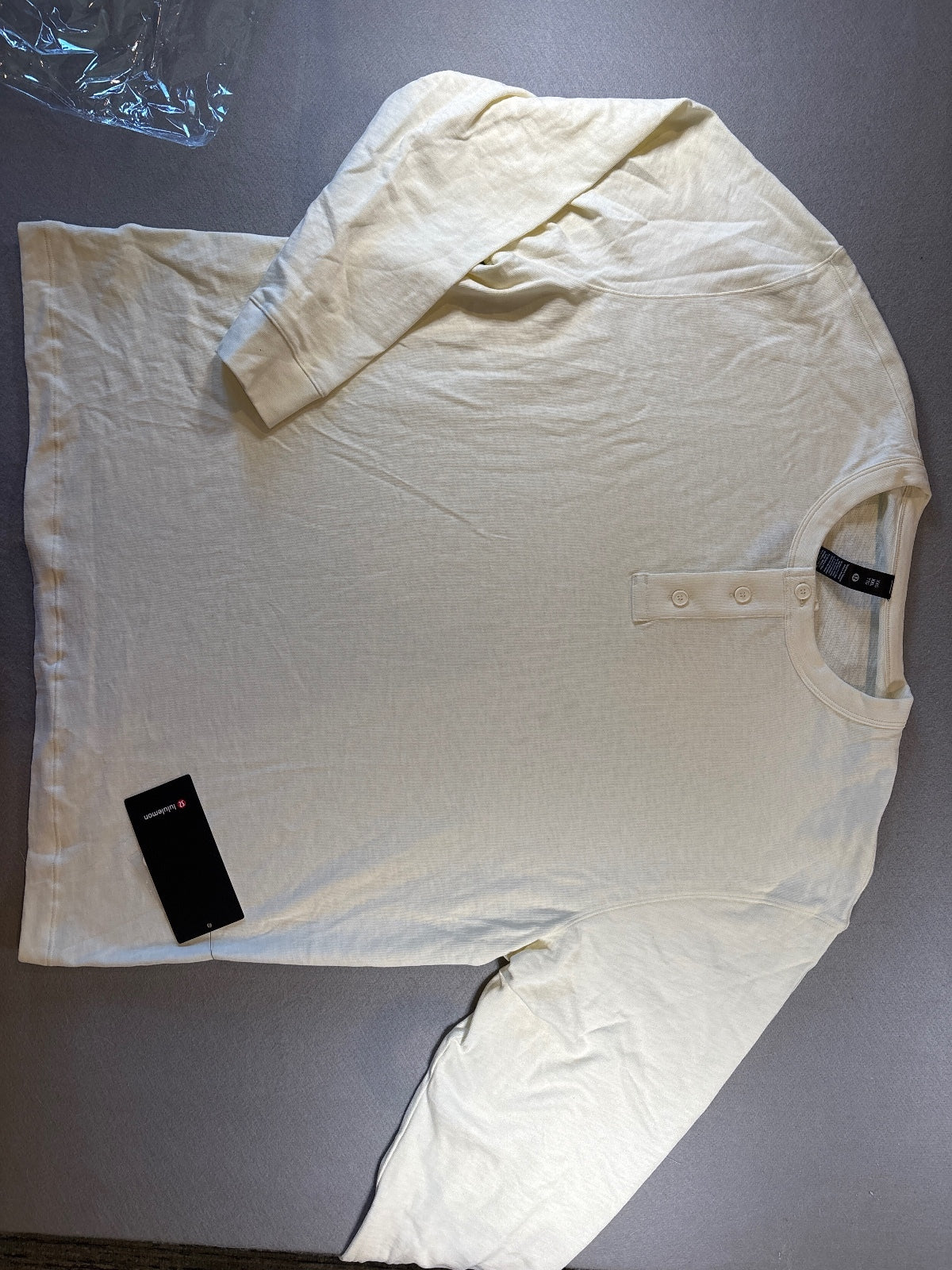 Lululemon Men's Long Sleeve Henley Shirt XXL Cream