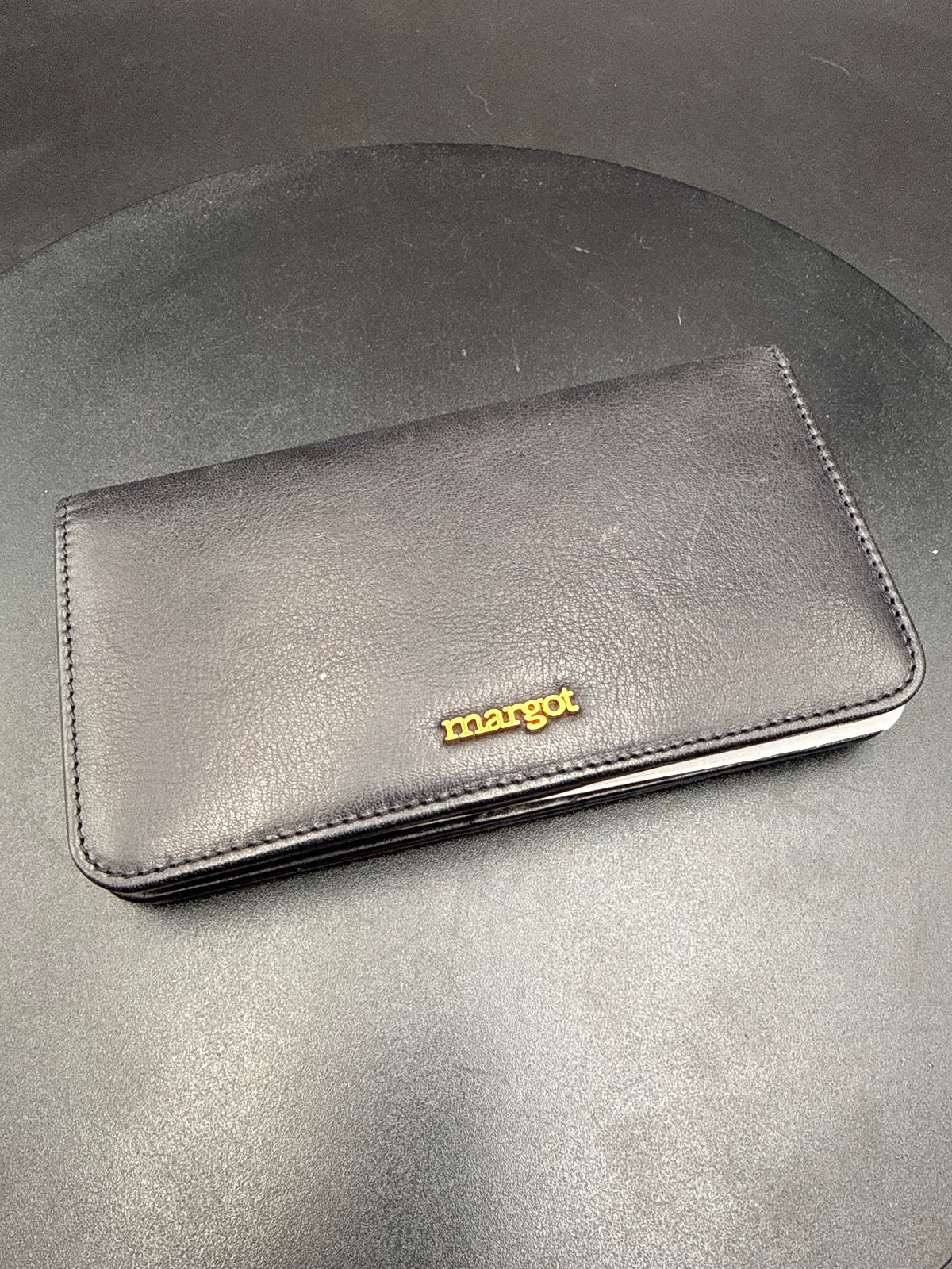 Margot Black Leather Long Wallet with Multiple Card Slots