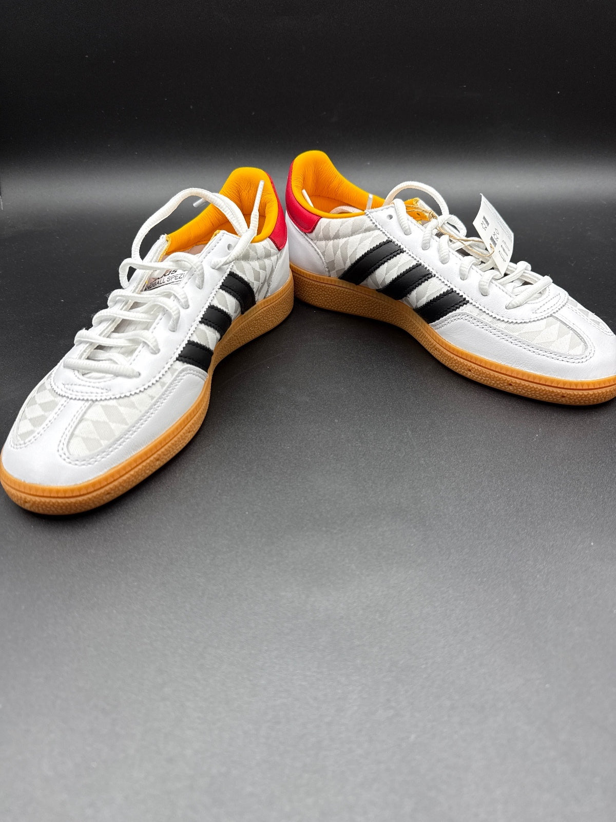 Adidas Handball Spezial Sneakers Size 6.5 White Black Orange