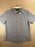 Mizzen+Main Leeward XL Trim Short Sleeve Dress Shirt Blue
