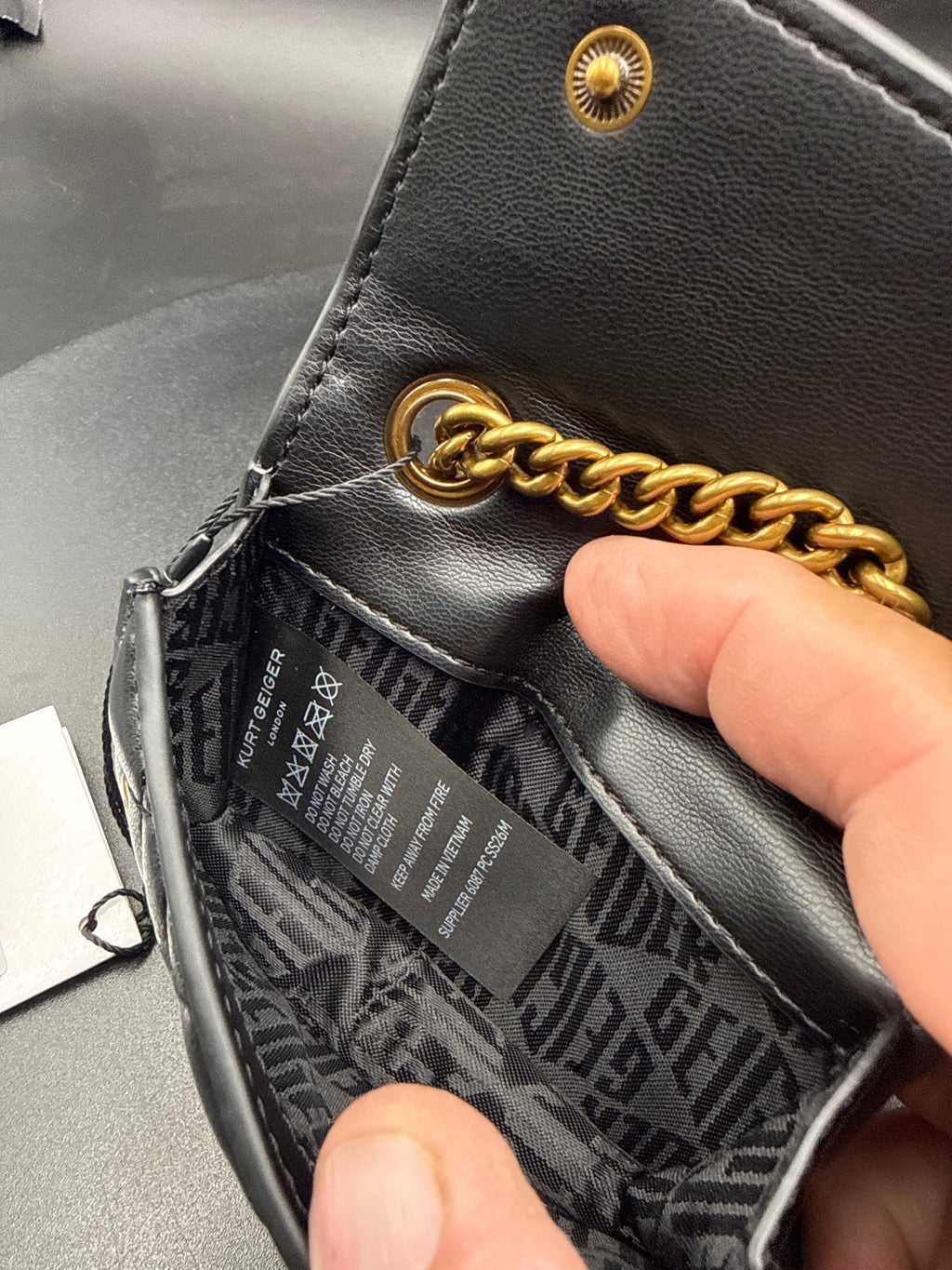 Kurt Geiger Black Micro Brixton Small Crossbody Bag with Pad