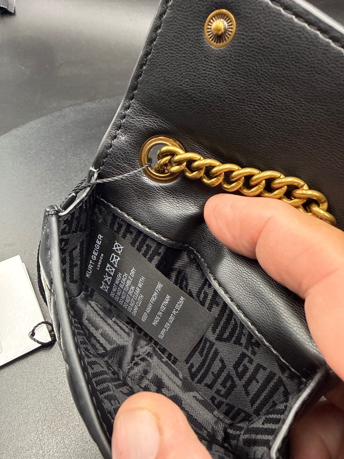 Kurt Geiger Black Micro Brixton Small Crossbody Bag with Pad