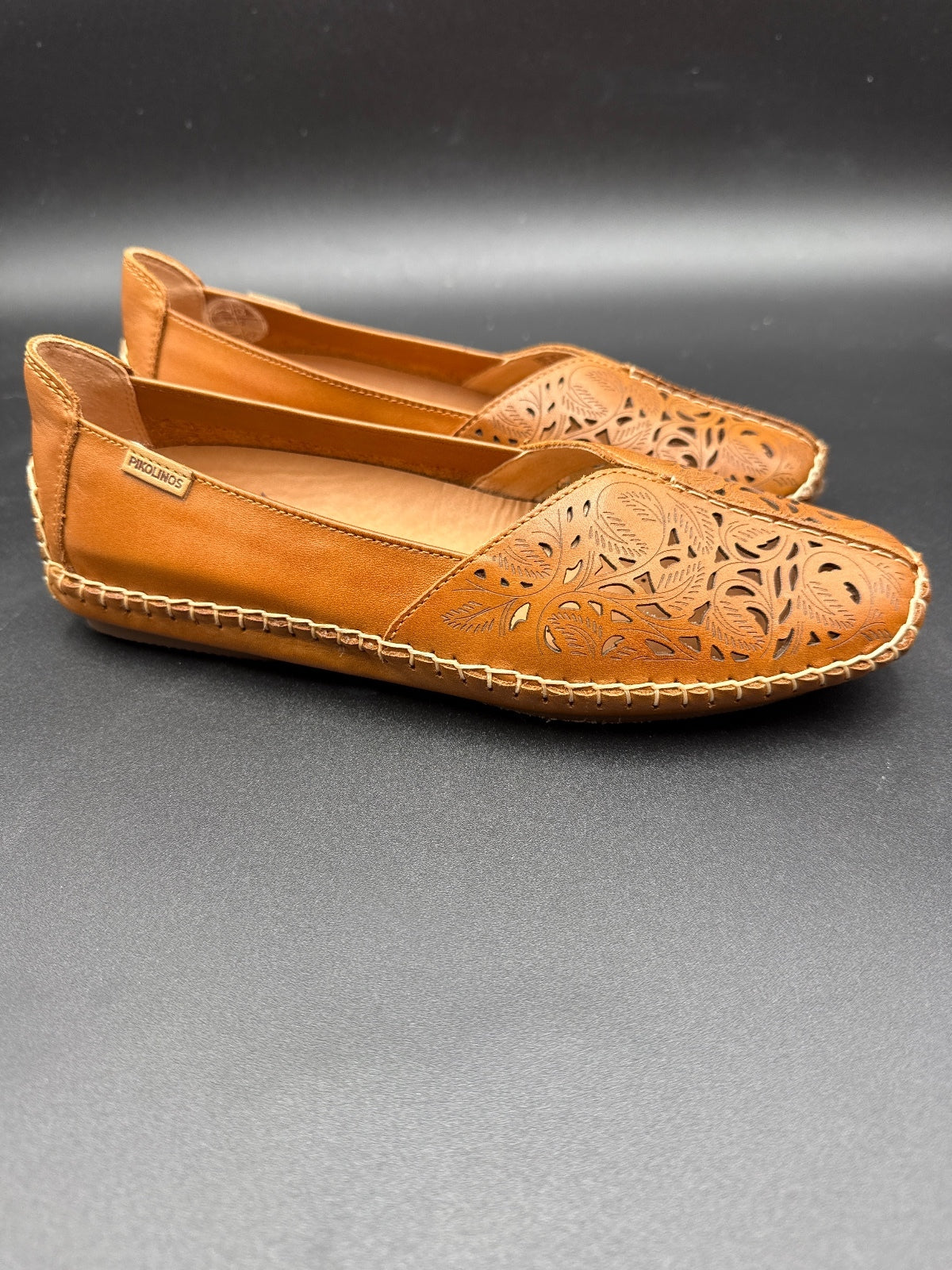 Pikolinos Jerez 578-4976 Brandy Leather Flats Womens US 7