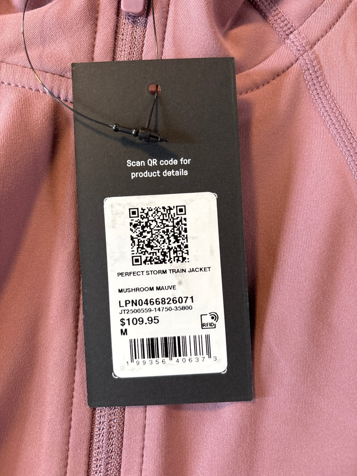 Fabletics Perfect Storm Train Jacket in Mushroom Mauve, Med