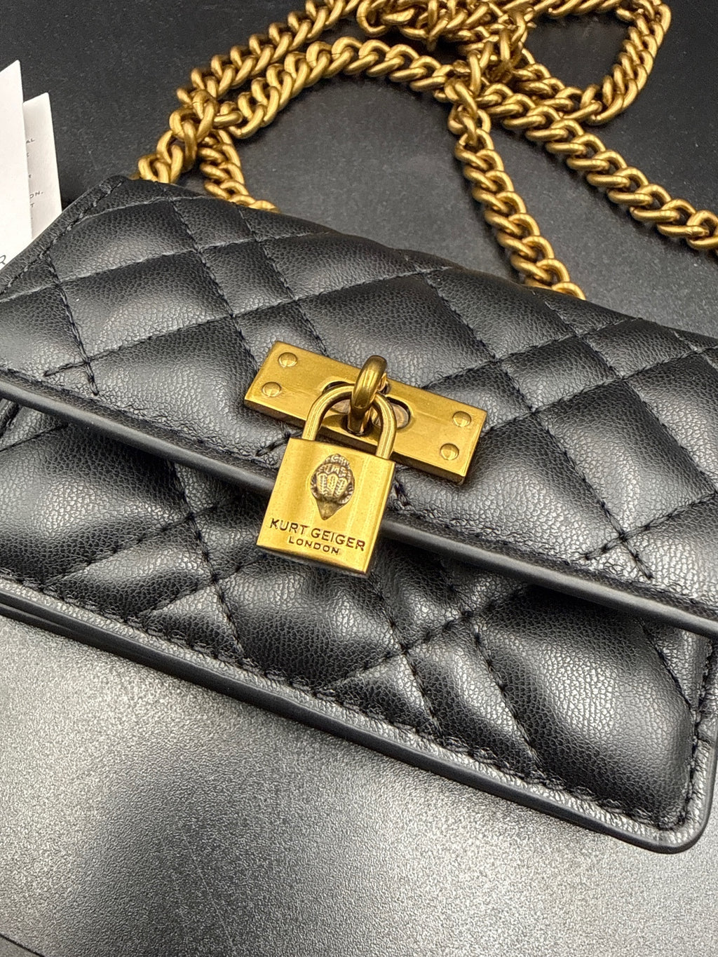 Kurt Geiger Black Micro Brixton Small Crossbody Bag with Pad
