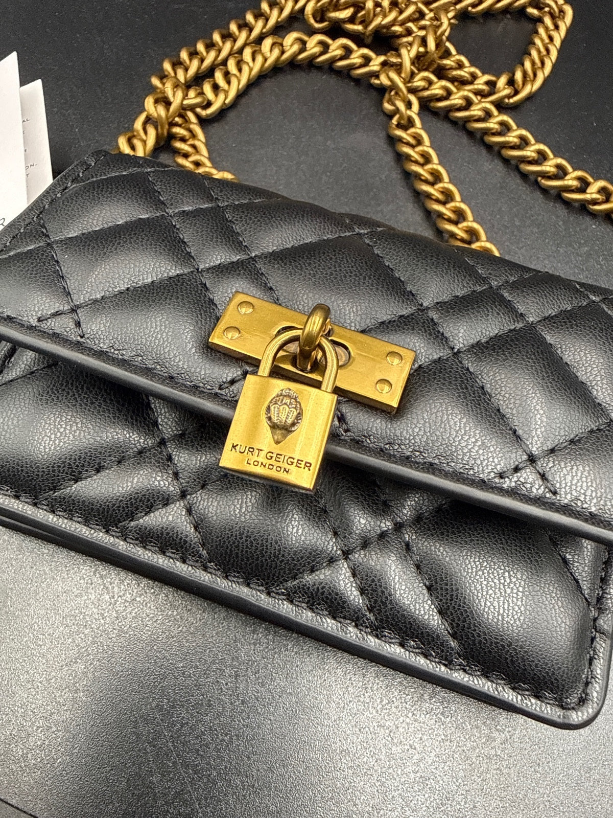 Kurt Geiger Black Micro Brixton Small Crossbody Bag with Pad