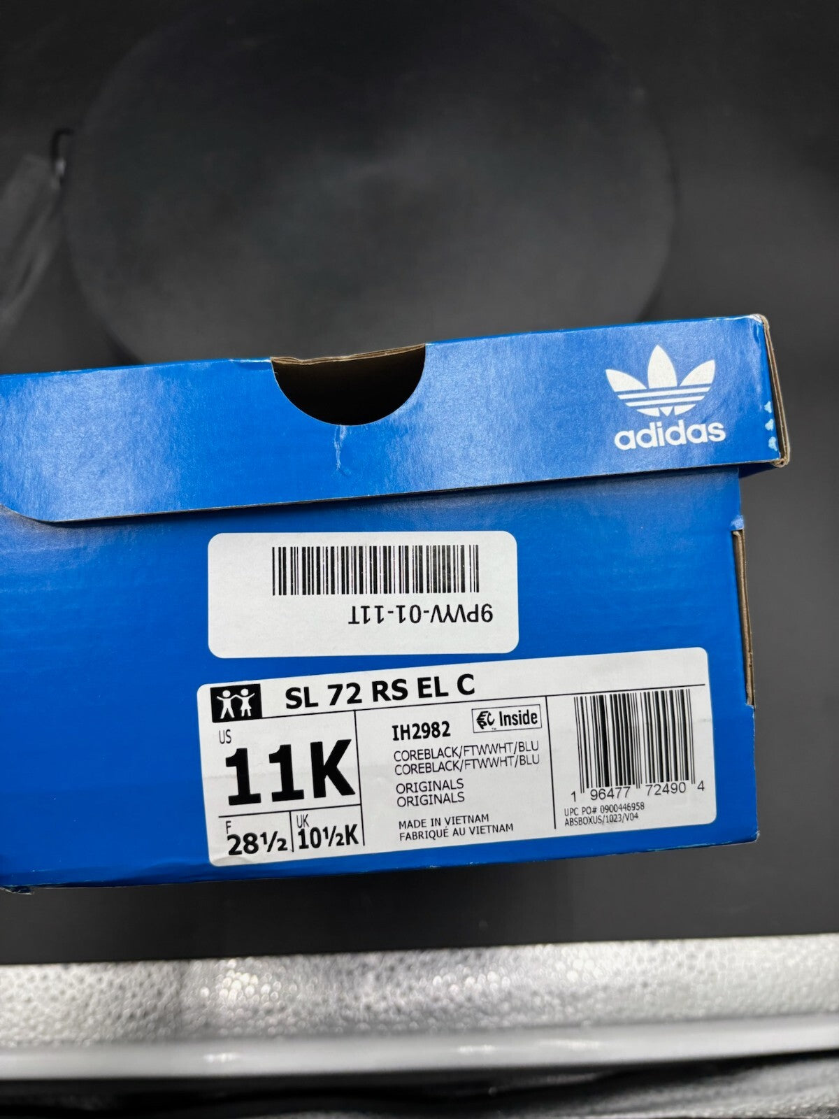 Adidas SL 72 RS EL C – Core Black / White / Blue – Kids 11K